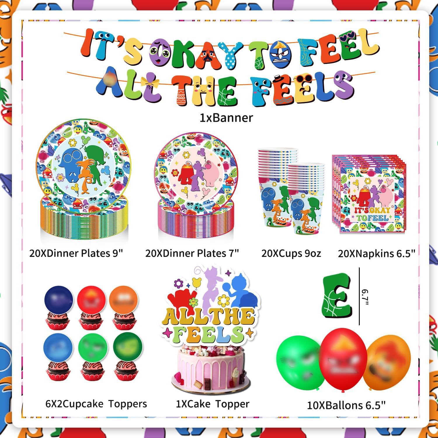 Lot De 105 Pièces De Vaisselle De Fête Démon, Décoration D