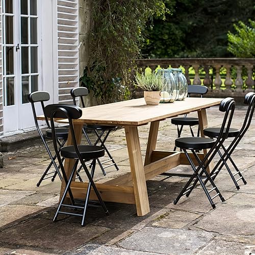 Miniatura 8 de H HOMEWINS Taburete plegable acolchado acolchado, 1 taburete de bar de altura de mostrador de 18.7 pulgadas, taburete plegable portátil con asa para