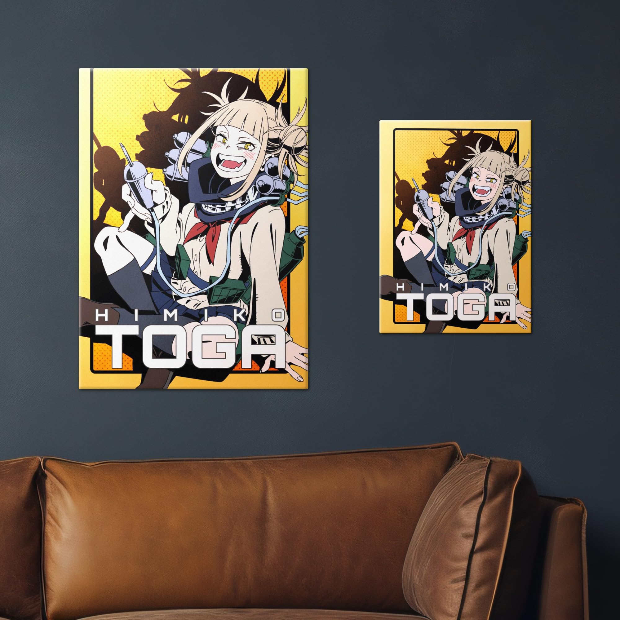 Displate Metall poster My Hero Academia Toga's Manic Embrace Größe L | Bilder Wanddeko Wohnzimmer & Schlafzimmer Wandbilder, Geschenk. Wandkunst mit Magnet-Befestigung, ohne Bohren.