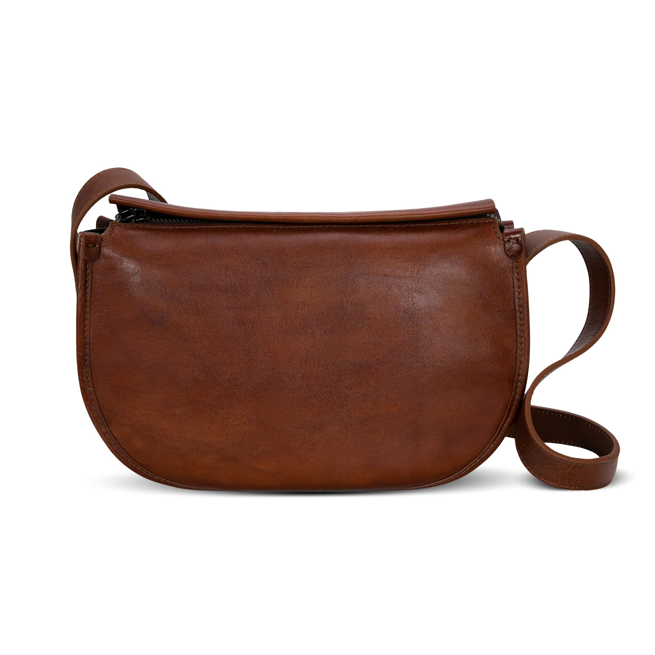 HESHE Leather Crossbody Purses for Women Shoulder Bag Zipper Satchel Handbags Medium Size Hobo Cross Body Bag Travel(Coffee)