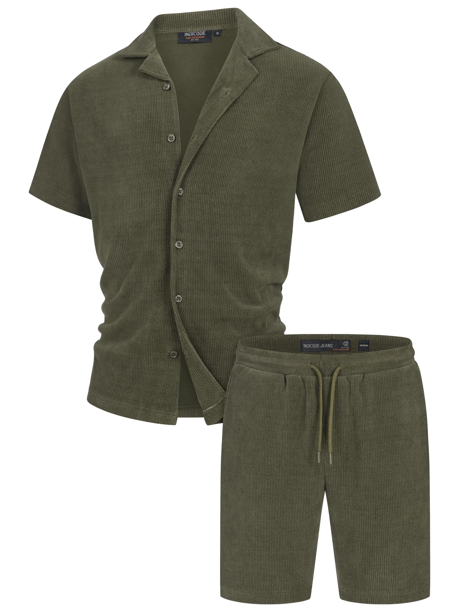 Indicode Herren INZandro Shorts & Shirt Set | Sweatshorts & T-Shirt Bundle aus Baumwollmischung