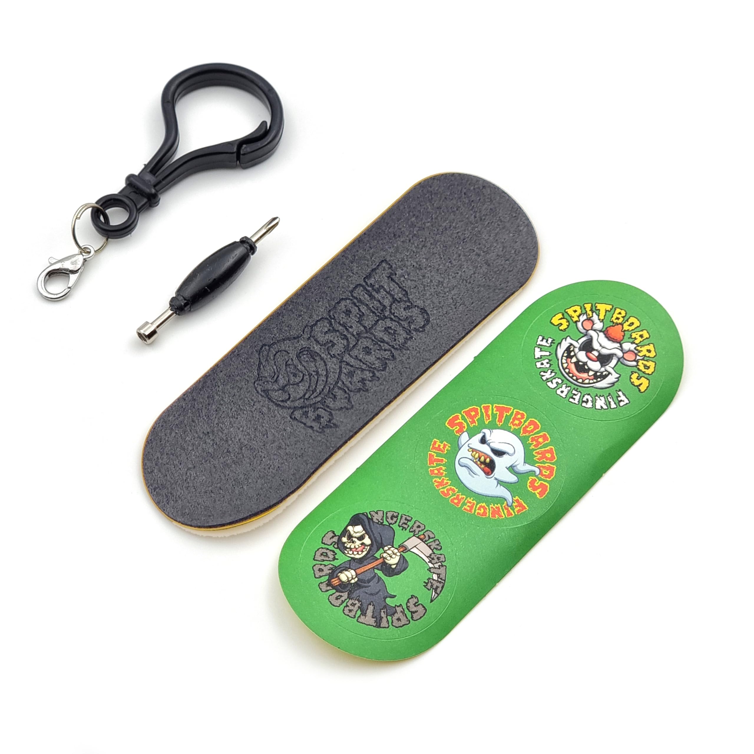 SPITBOARDS 36mm Fingerboard Complete Wood Pro Set-Up (Pre-Assembled, Handcrafted 5-Layers), 36 mm Pro Trucks, CNC Bearing Wheels, Lasered Foam Grip Tape (Lasered Deck Size: 36 x 96 mm), 'Maple Wood'