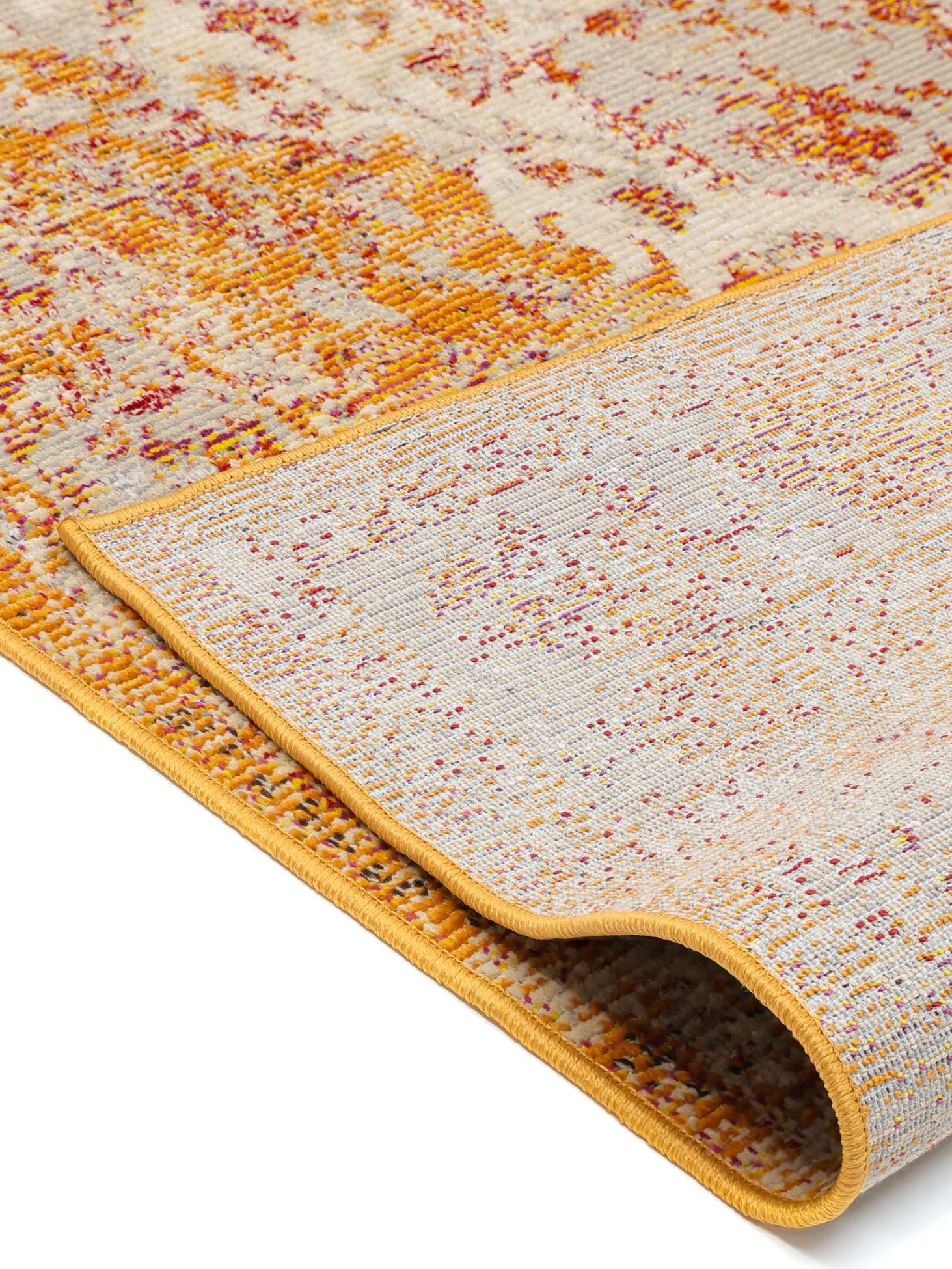RugVista Nadia, Tapis, Vintage, 160 x 230 cm, Rectangulaire, Poil Moyen, Salle de séjour, à Manger, Chambre, Cuisine, Nettoyage Sec Seulement, Oeko_tex_100, Orange