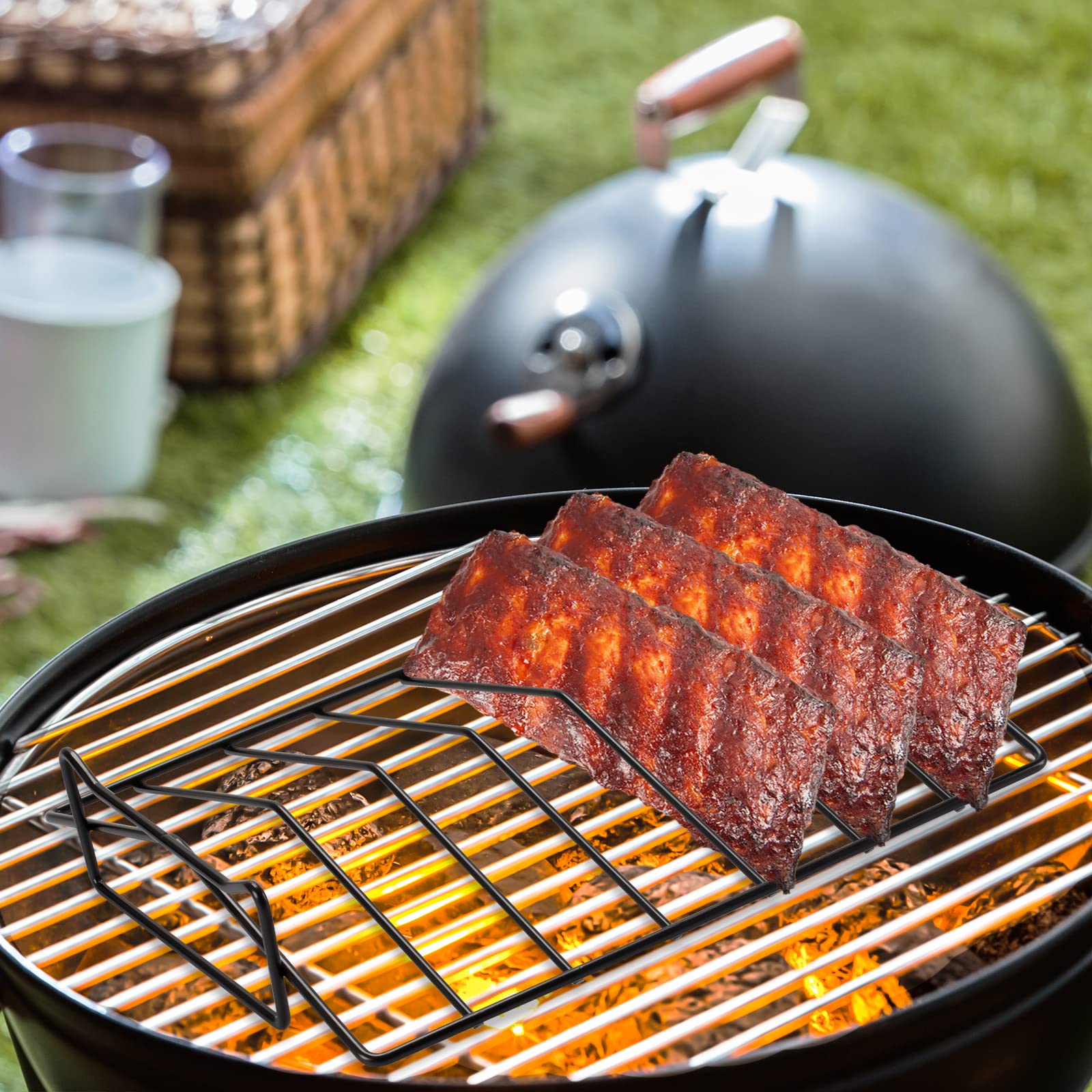 2-in-1 Grillrost & Räucherrost – 30,5x25,4 Cm, Ofenfest, Für Rippchen, Huhn & Fleisch