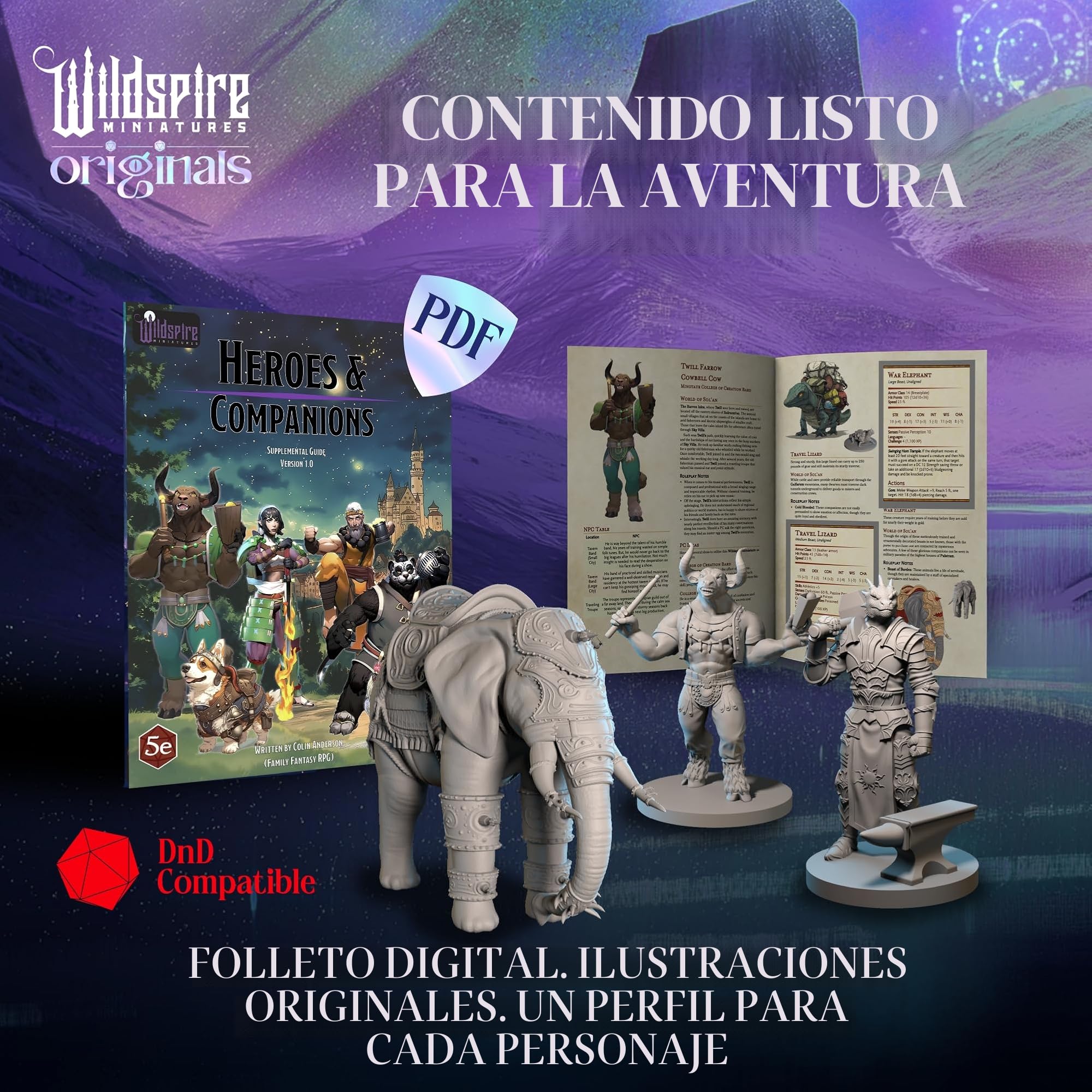 Wildspire Héroes Compañeros Animales NPC Rey Troll King Miniaturas DND 28-32 mm sin Pintar Dungeons and Dragons Pathfinder