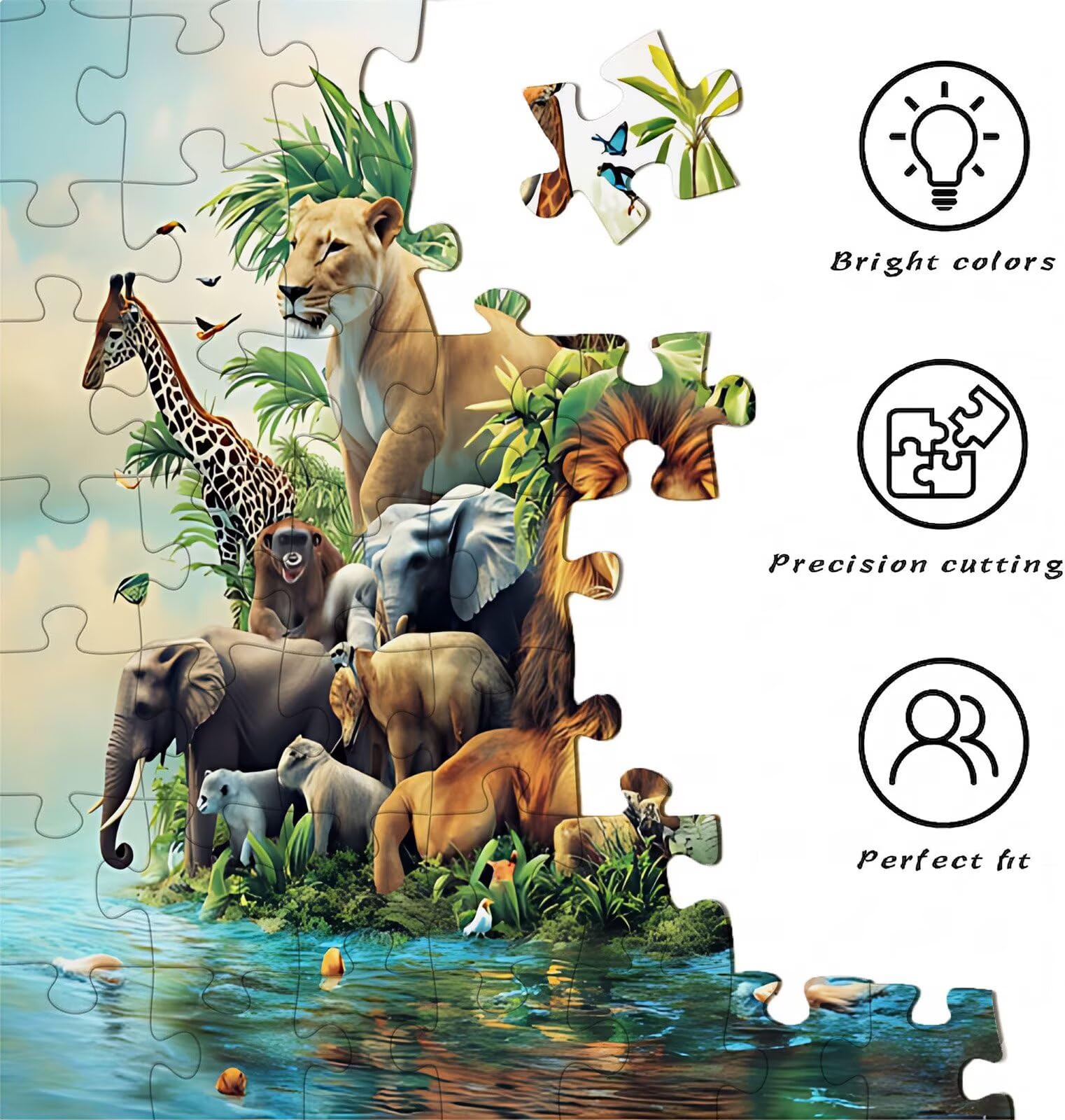 Puzzle 1500 Teile, Holzpuzzle Erwachsene - Impossible Puzzle 87 x 57 cm niffliges Denkspiel & Denksport für Frauen & Männer, Familienspiel für Spieleabende, Geschenk für Frauen Tier Giraffe w0-161