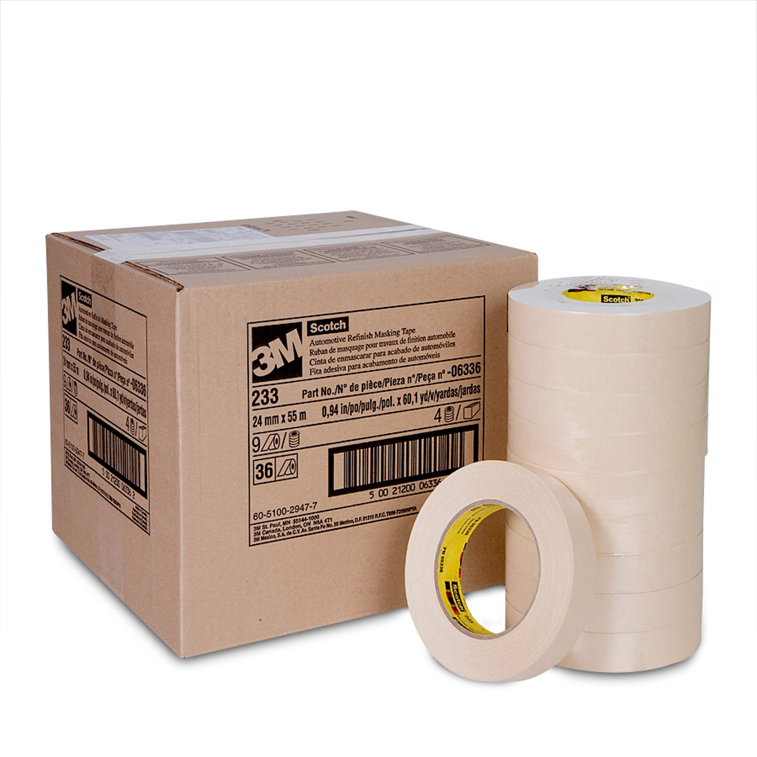 Scotch Automotive Refinish Masking Tape 233, 06336, 24 Mm X 55 M, 36, Per Case - Foto 8