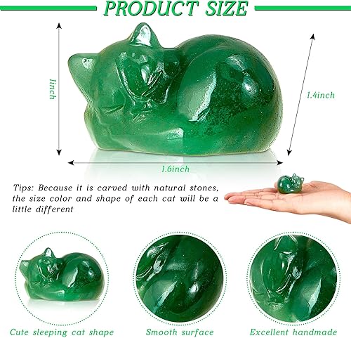 Miniatura 2 de Barydat 6 figuras de cristal, estatuas de gato, lindo gato, decoración de Navidad, escultura tallada pequeña para mujeres, regalos para Navidad,