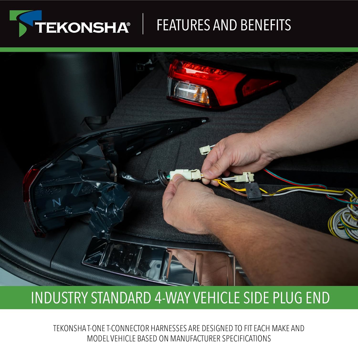 Tekonsha 118784 Tow Harness T-Connector Black