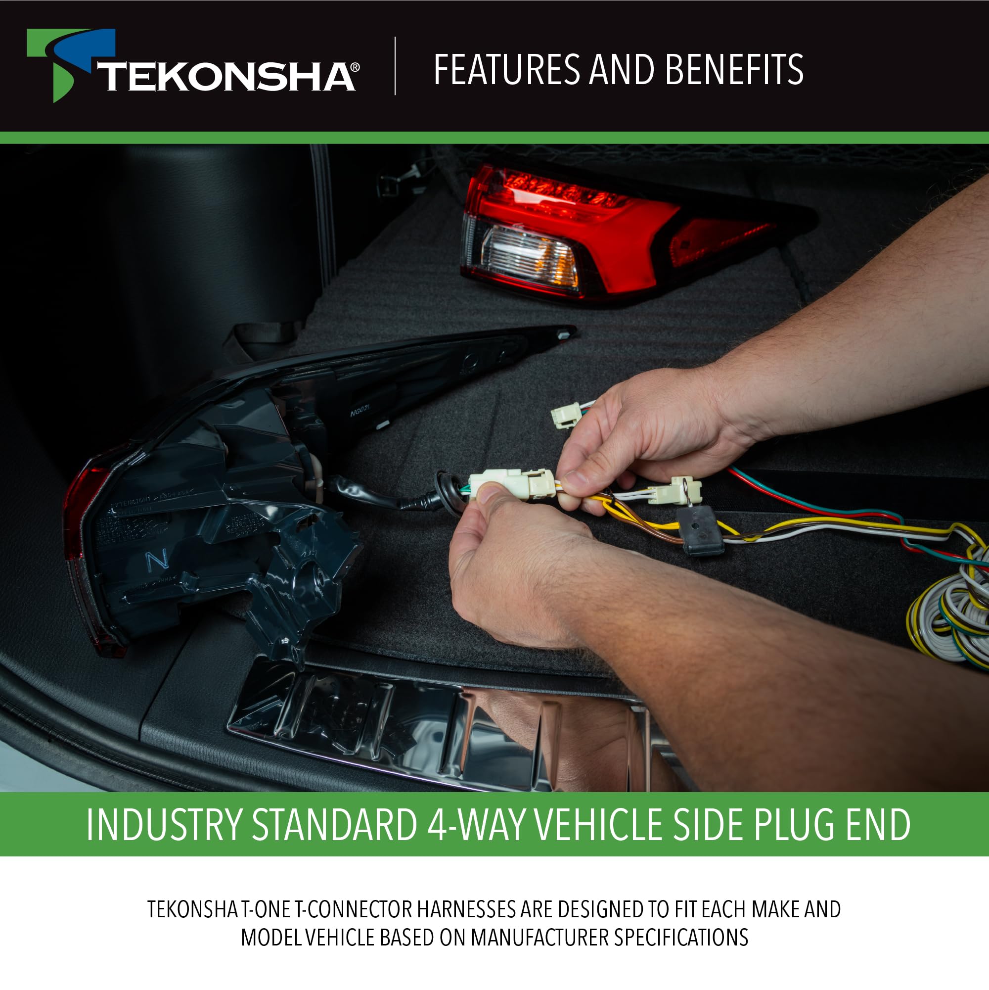 Amazon.com: Tekonsha 118784 Tow Harness T-Connector Black
