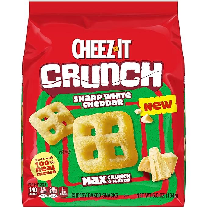 Cheez-It Crunch Galletas Horneadas Queso Cheddar Blanco 6.5 oz miniatura 9
