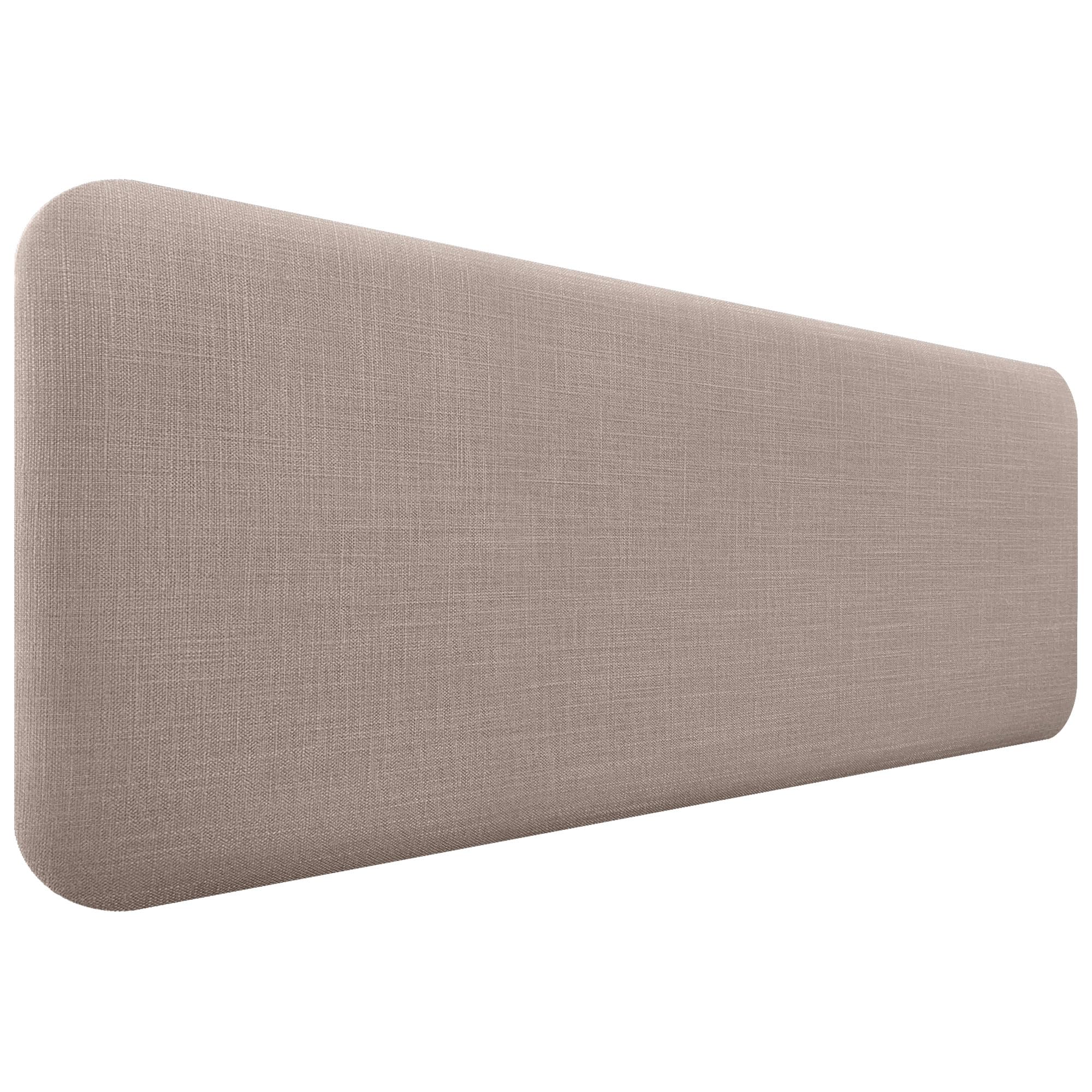 DHOME Gepolstertes Glattes Abgerundetes Kopfteil aus Naturleinen für Wand Akustik-Kopfteile Schalldämmend Kopfende Bett Schlafzimmer (Erde, 160cm)