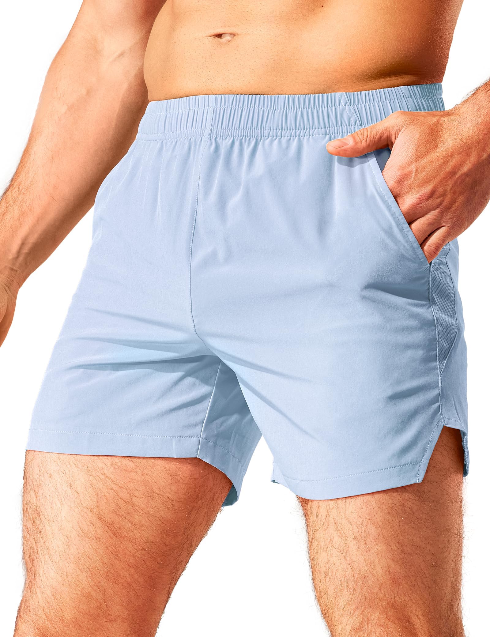MIER Men's 5 Inch Inseam Running Shorts, Quick-Dry with Pockets