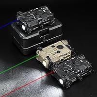 Vista 17 de Caja de plástico de nylon Airsoft táctico apuntando vista láser, 7 modos con láser rojo+luz blanca+láser IR, para AEG GBB CQB Picatinny Rail