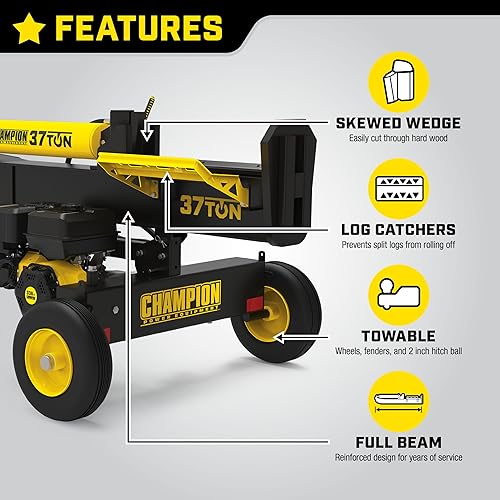 Vista 29 de Champion Power Equipment 90720 cortadora de troncos portátil y compacto de 7 toneladas