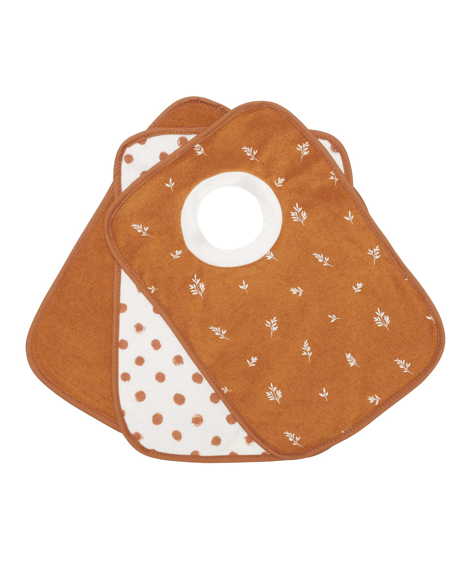 Kindsgard Schlupflätzchen 3er-Pack „happaklat“ – Zweige Zimt – 75% Bio-Baumwolle – weich, saugfähig & waschbar – ideal für Babys & Kleinkinder – einfach über den Kopf ziehen