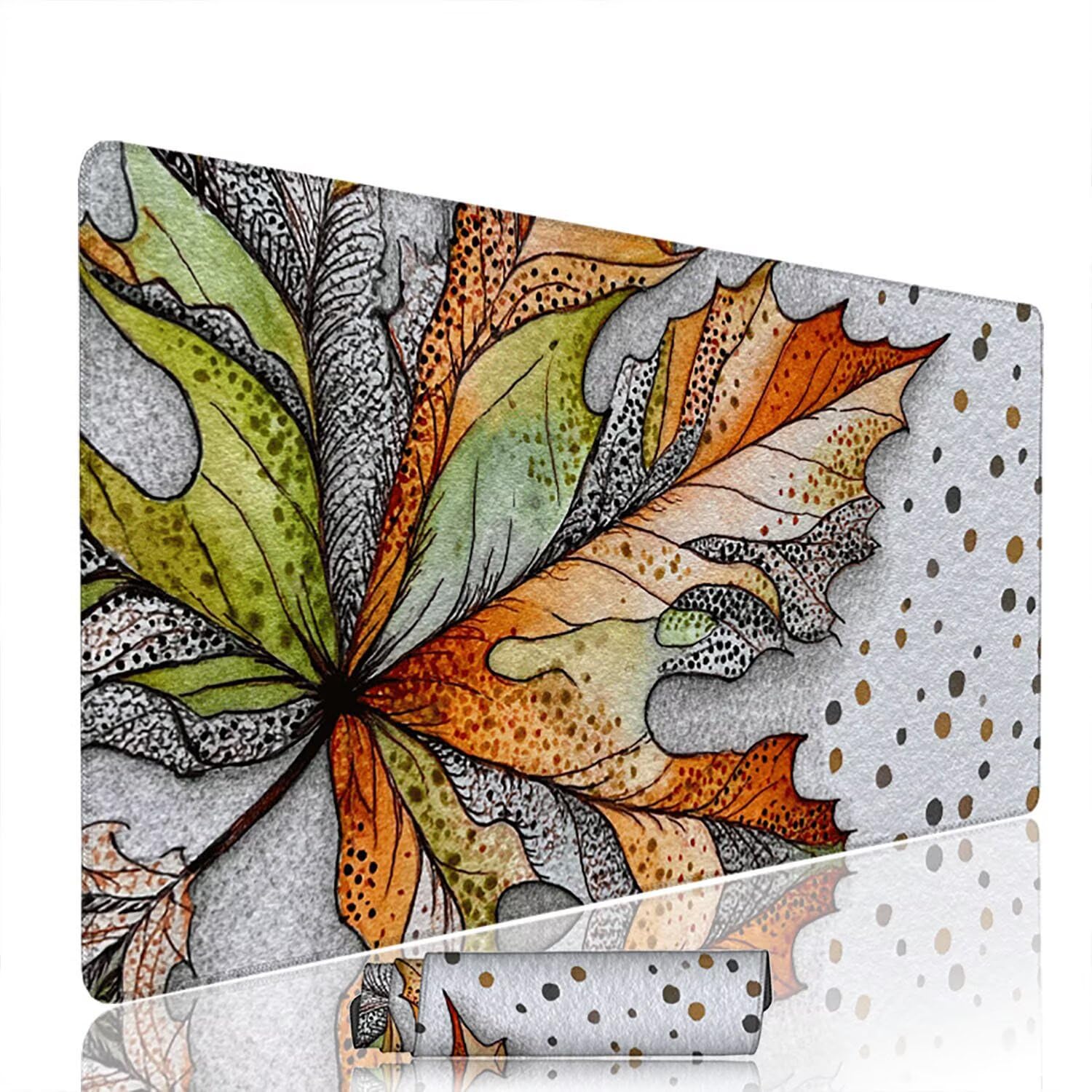 Abstrakcyjna podkładka pod mysz pod mysz pod mysz do gier XXL 1200 x 600 x 3 mm podkładka pod mysz gumowa liście duża podkładka pod rękę dla graczy akcesoria PC antypoślizgowe i wodoodporne, do