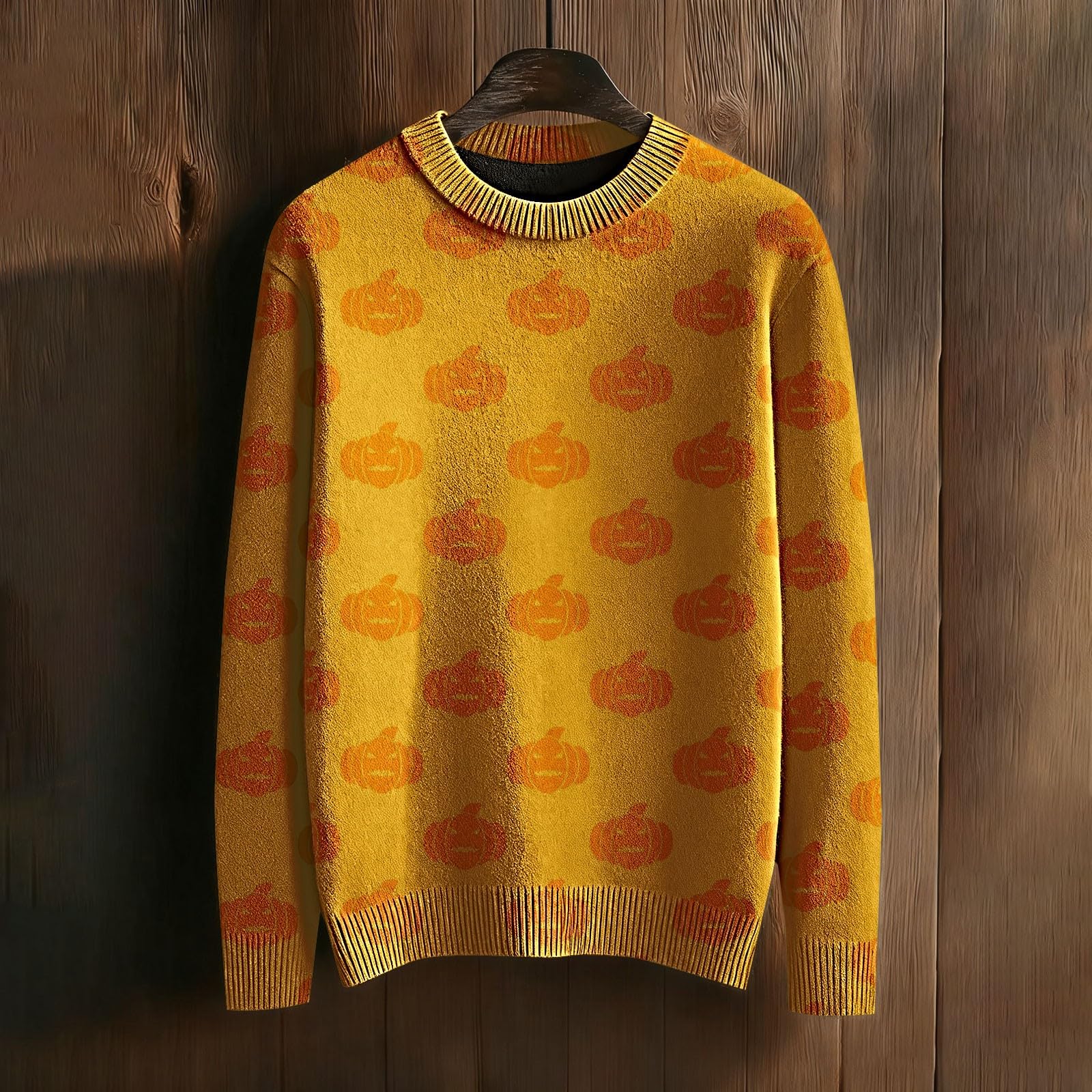 Camicie di Halloween per gli uomini Felpe a maniche lunghe con stampa zucca | Uomini Halloween Spooky Maglioni Divertente Zucca Stampa Maglia Pullover Top Festa Festa Costumi Girocollo Manica Lunga Felpe