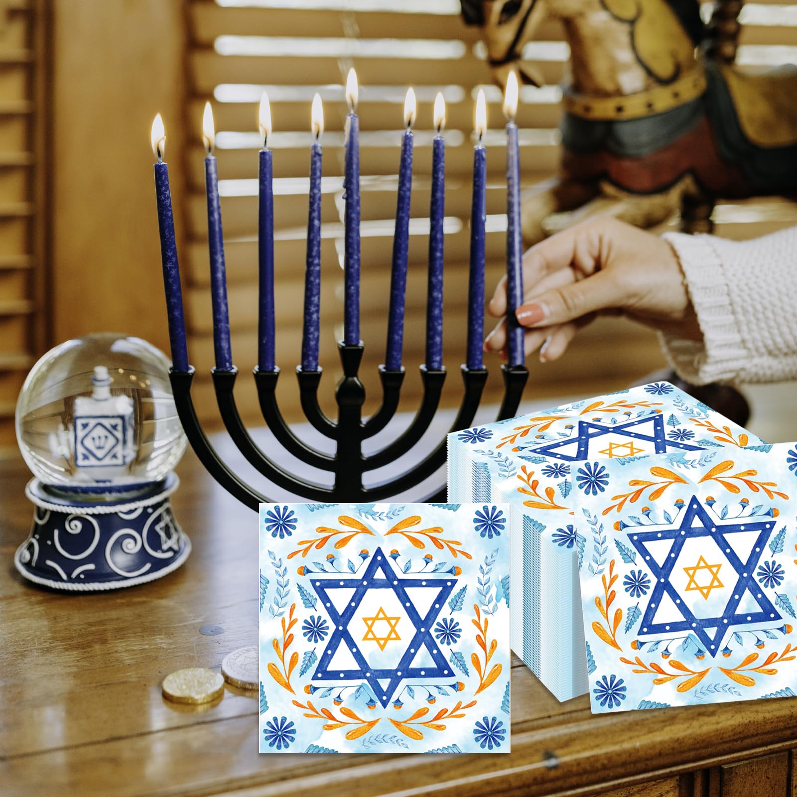 Gold-Blau, Jüdische Festtagsdeko Für Bar Mitzvah, Hochzeit