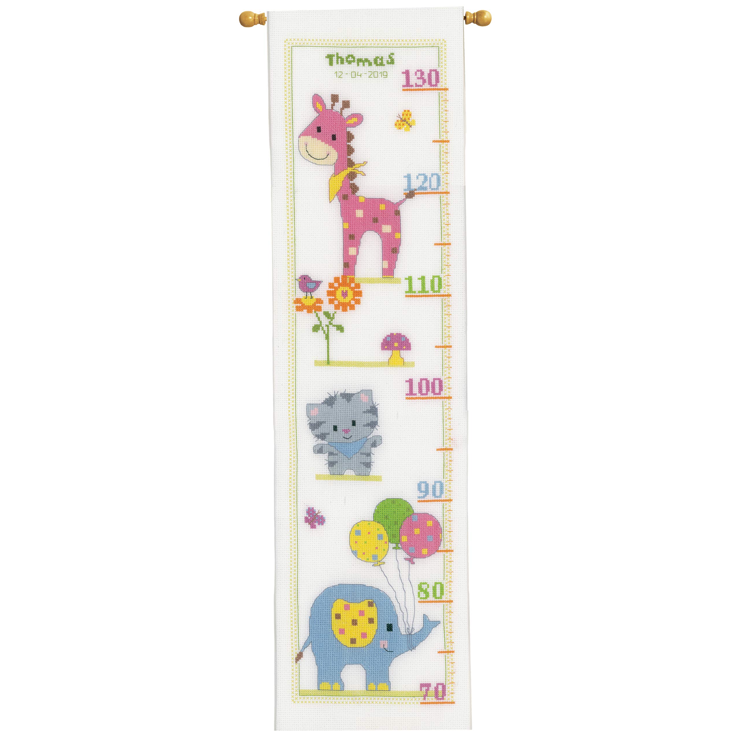 Vervaco Counted Cross Stitch Kit: Height Chart: Kitten and Friends