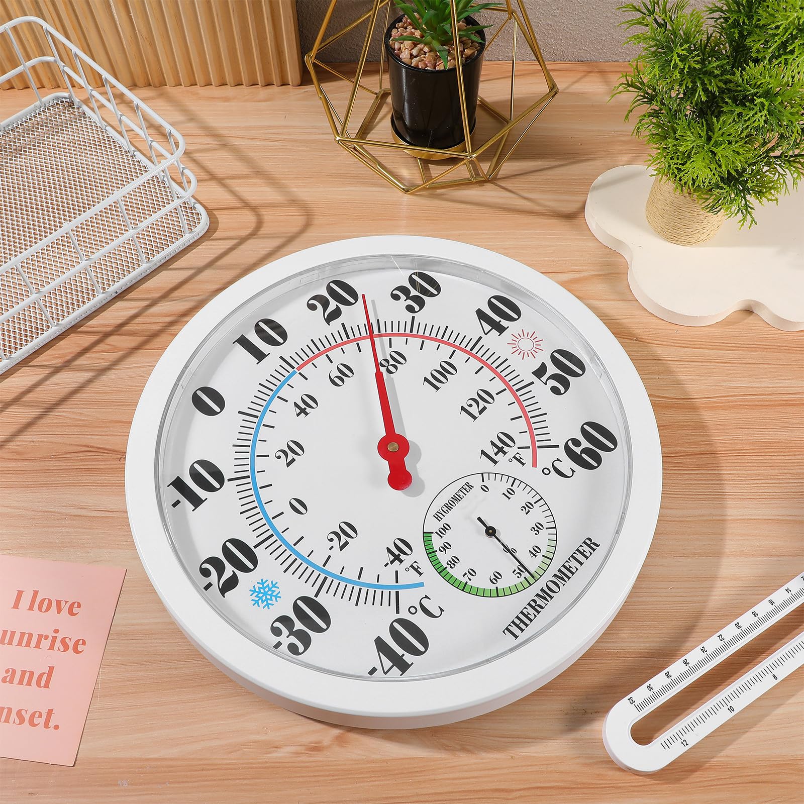 CALLARON Termómetro Digital de Pared para Interior y Exterior Higrómetro Preciso para Sauna Hogar Cocina y Vivero Medidor Compacto de Temperatura y Humedad para Control Ambiental