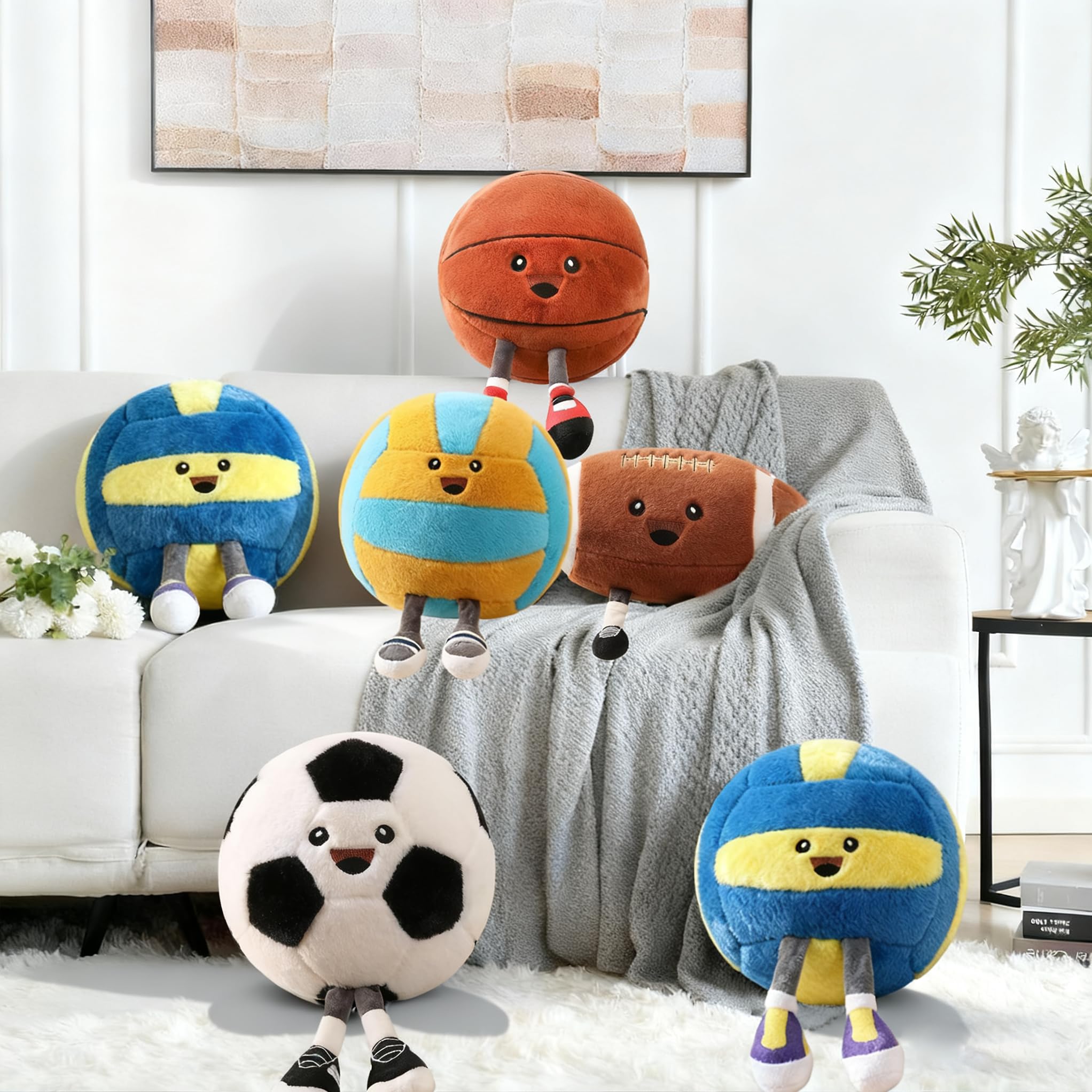 Süßes Fußball Plüsch Kissen, Sport-Style Spielzeug Stofftier für Bett oder Sofa,Cute Soccer Plush Pillow, Practical Sports Throw Pillow and Nice Soccer-Themed Birthday Gift for Football Fans