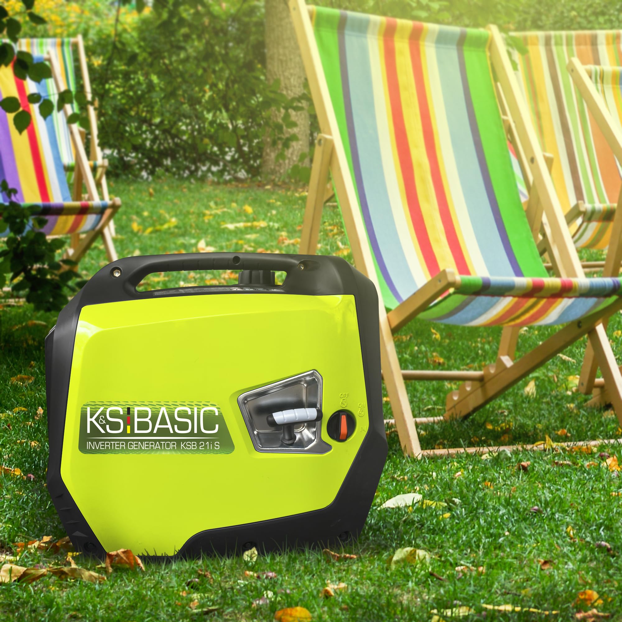 KSB 21i S - Generador de potencia inversor de 2000 W, silencioso, portátil, potencia de onda sinusoidal pura de 4 tiempos para caravana, camping y uso al aire libre