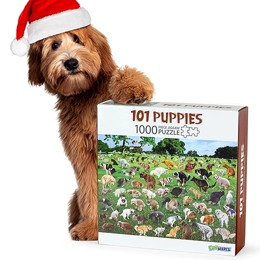 The Original 1000 Piece Puzzle, 101 Pooping Puppies, Dogs Pooping Puzzle, Perfect White Elephant Gag Gift, Funny Puzzle for Adults