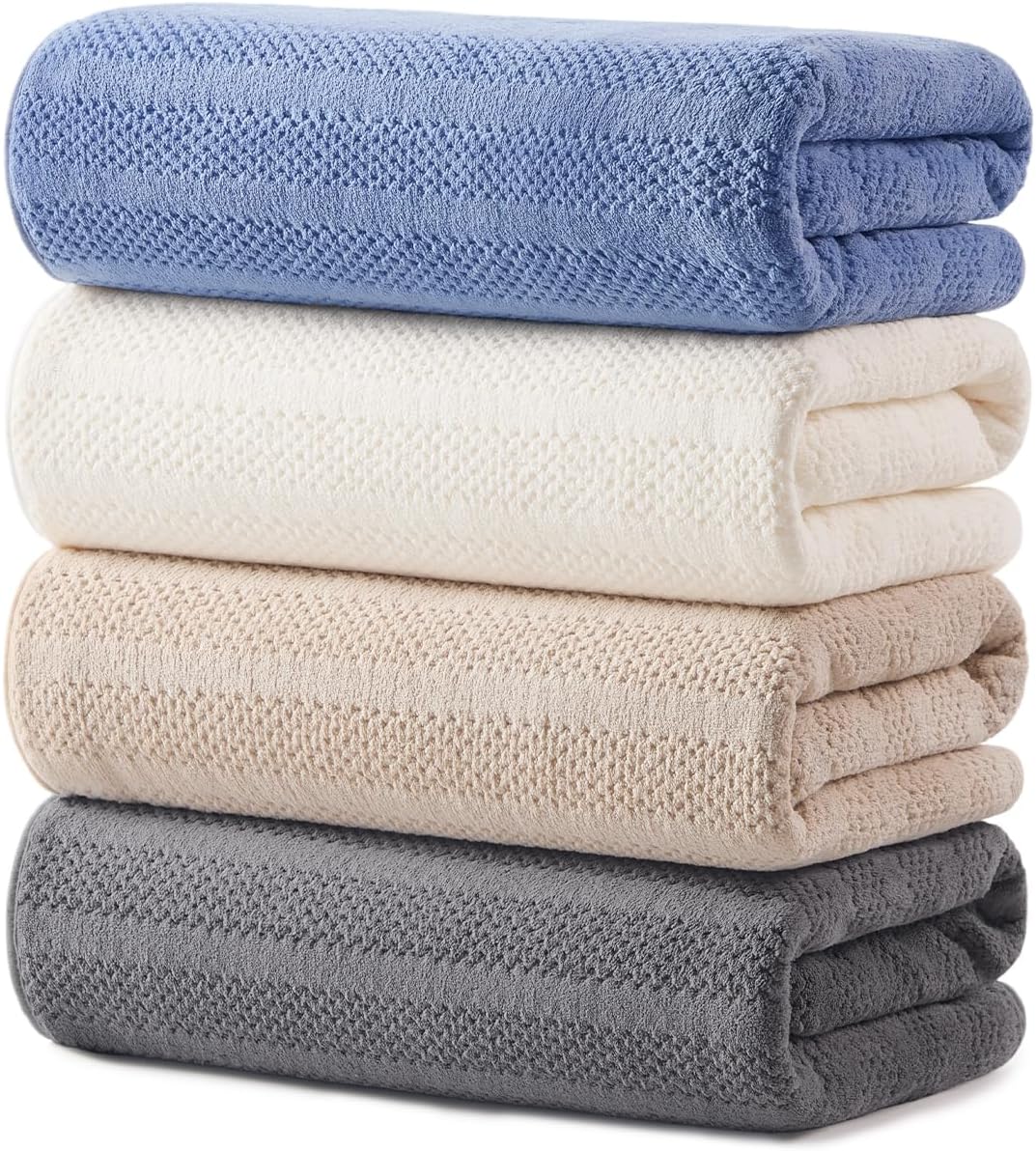 ECOLOOK 4 Pack Microfiber Bath Towels, 31 x 63 inches Extra Large Bath Towel Set, Super Soft Highly Absorbent Bath Towels Set of 4, Quick Dry Lightweight Bathroom Towels for Spa, Pool, Gym, Multicolor