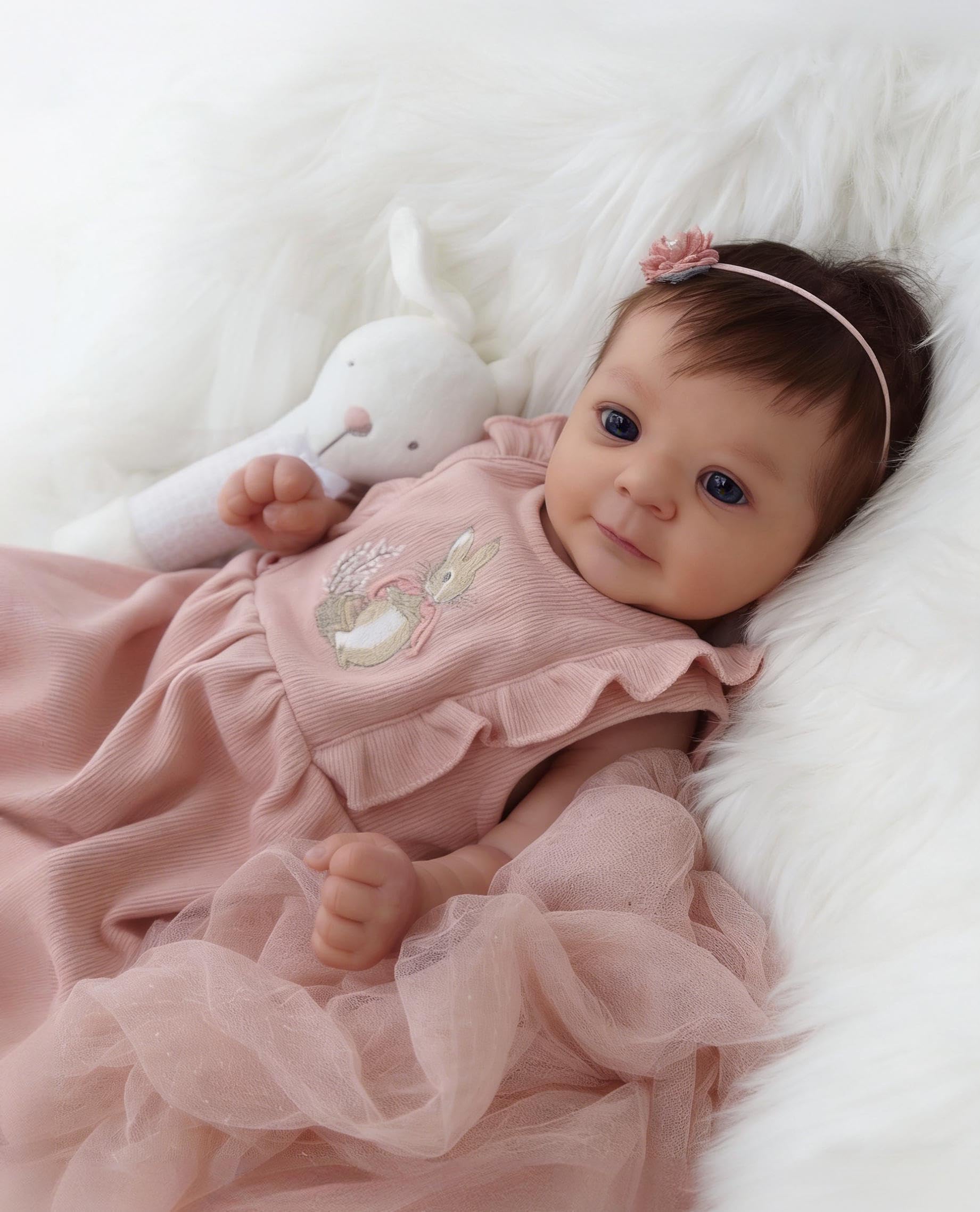 RXDOLL Realistyczne ręcznie robione lalki Reborn 45 cm, miękka tkanina winylowa, obciążona realistyczna lalka niemowlęca, która wygląda jak prawdziwe życie, lalka noworodka, zabawka, prezent