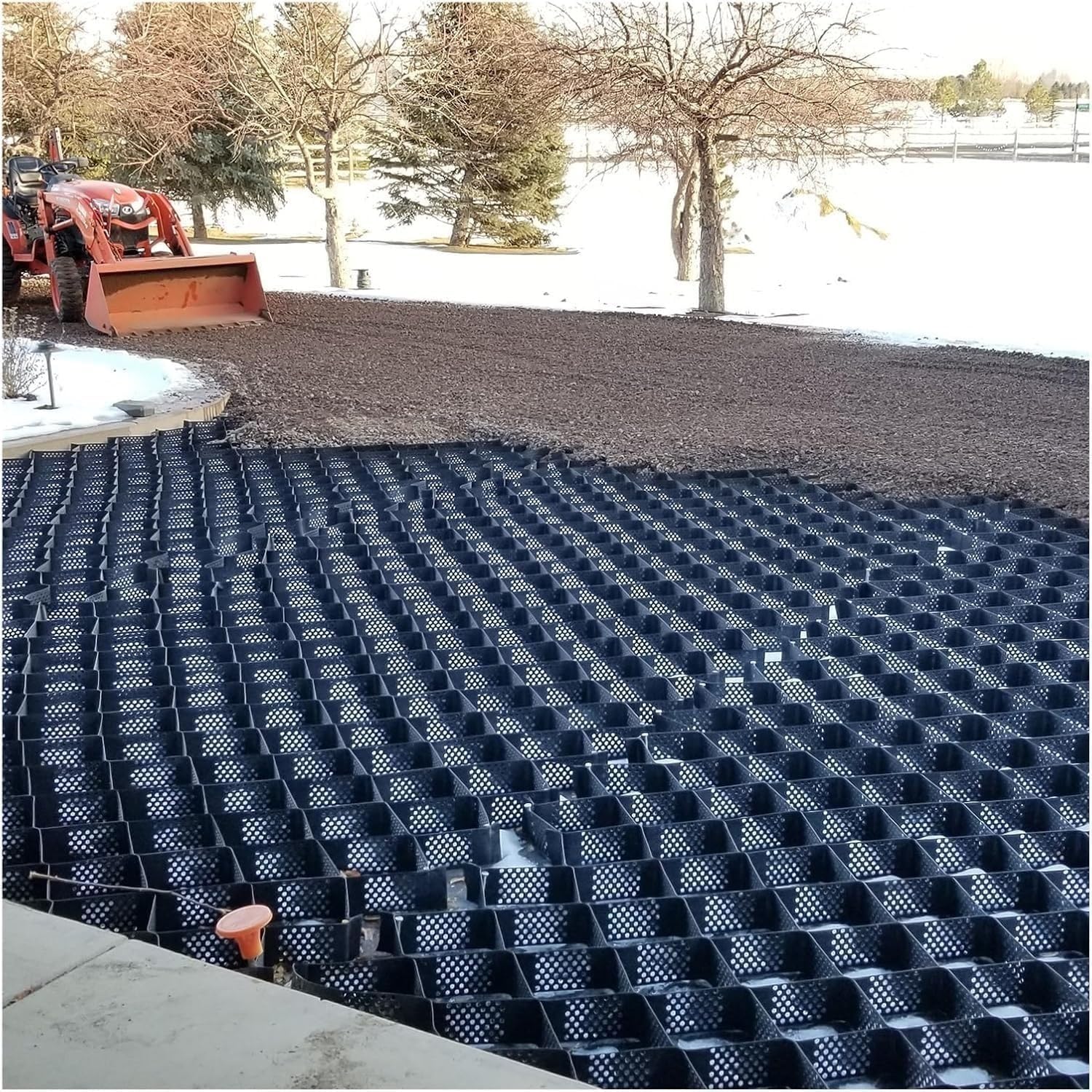 Driveway Stabilizer Honeycomb Grid - 4-Inch Thick Durable HDPE Ground for Gravel and Soil Stabilization(5x8m)