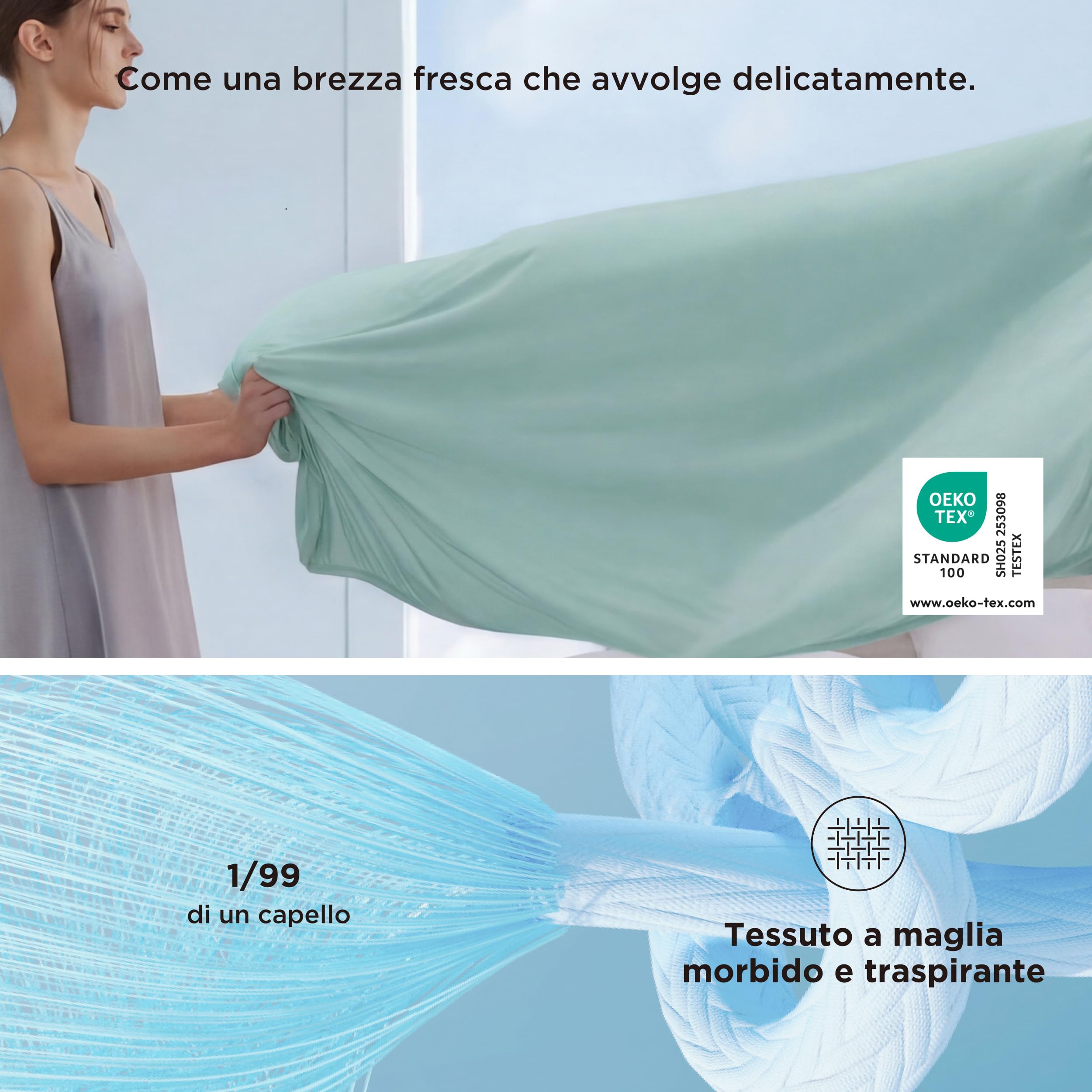 Bedsure Coperta Rinfrescante Fresca – Bifacciale Coperta Estiva con Fibre Arc-Chill Q-Max >0.4, Leggera e Traspirante, Coperta Fresca per Chi Soffre il Caldo e Sudorazione Notturna, 240x220 cm, Verde