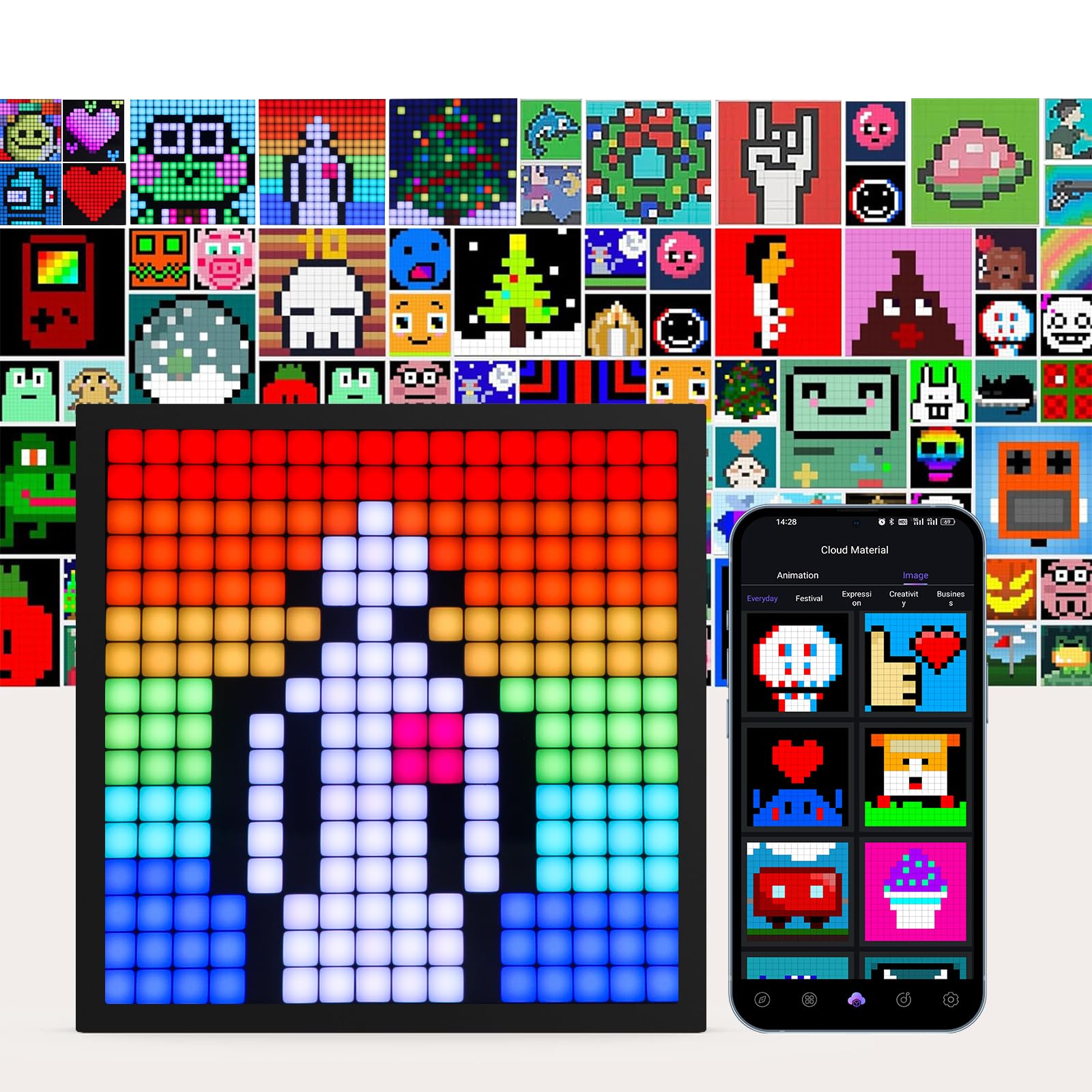 LED ピクセルディスプレイ　64x64おしゃれ　ゲーム LED Pixel Display 64x64 RGB LED Matrix Panel Programmable