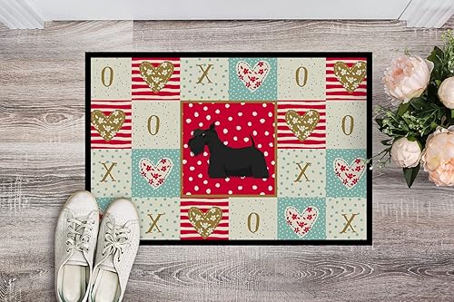 Miniatura 2 de Caroline's Treasures CK5950JMAT - Felpudo Scottish Terrier Love de 24 x 36 pulgadas, para interiores y exteriores, para entrada, antideslizante,
