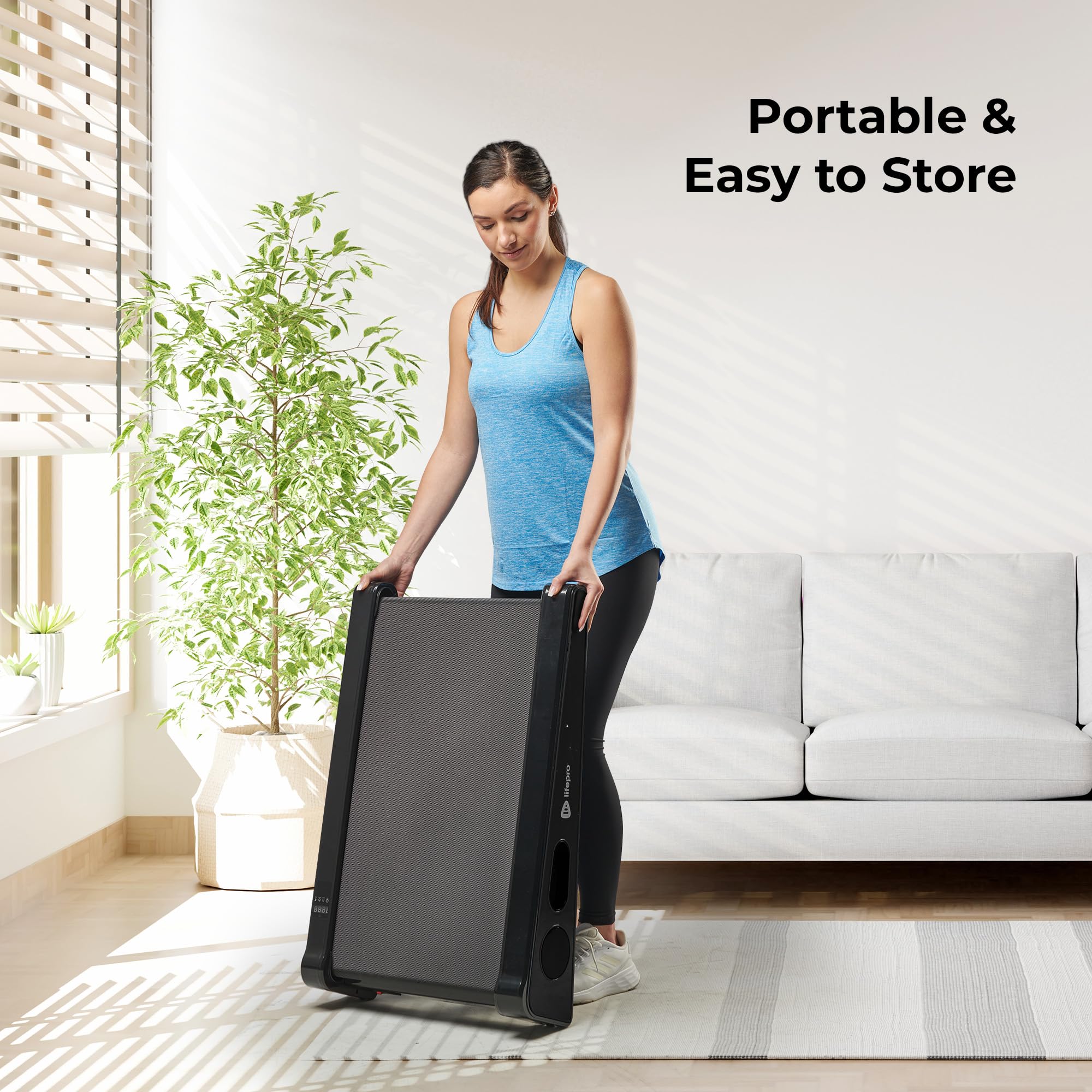 Lifepro Smallest Portable 30in Walking Pad Under Desk Mini Treadmill, Under Desk Small Work Desk Compact Mini Treadmill - Max Speed 3 MPH, 220 Lbs Max Weight, Home & Office Mini Walking Pad Treadmill