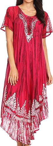 Sakkas Devora - Camisón largo para mujer, caftán caftán, teñido anudado, batik y corsé