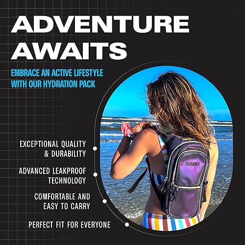 Miniatura 7 de SoJourner Bags, Rave Hydration Pack - Bolsa de agua de 2L incluida, para festivales, raves, senderismo, ciclismo, fiestas, escalada, carrera y más