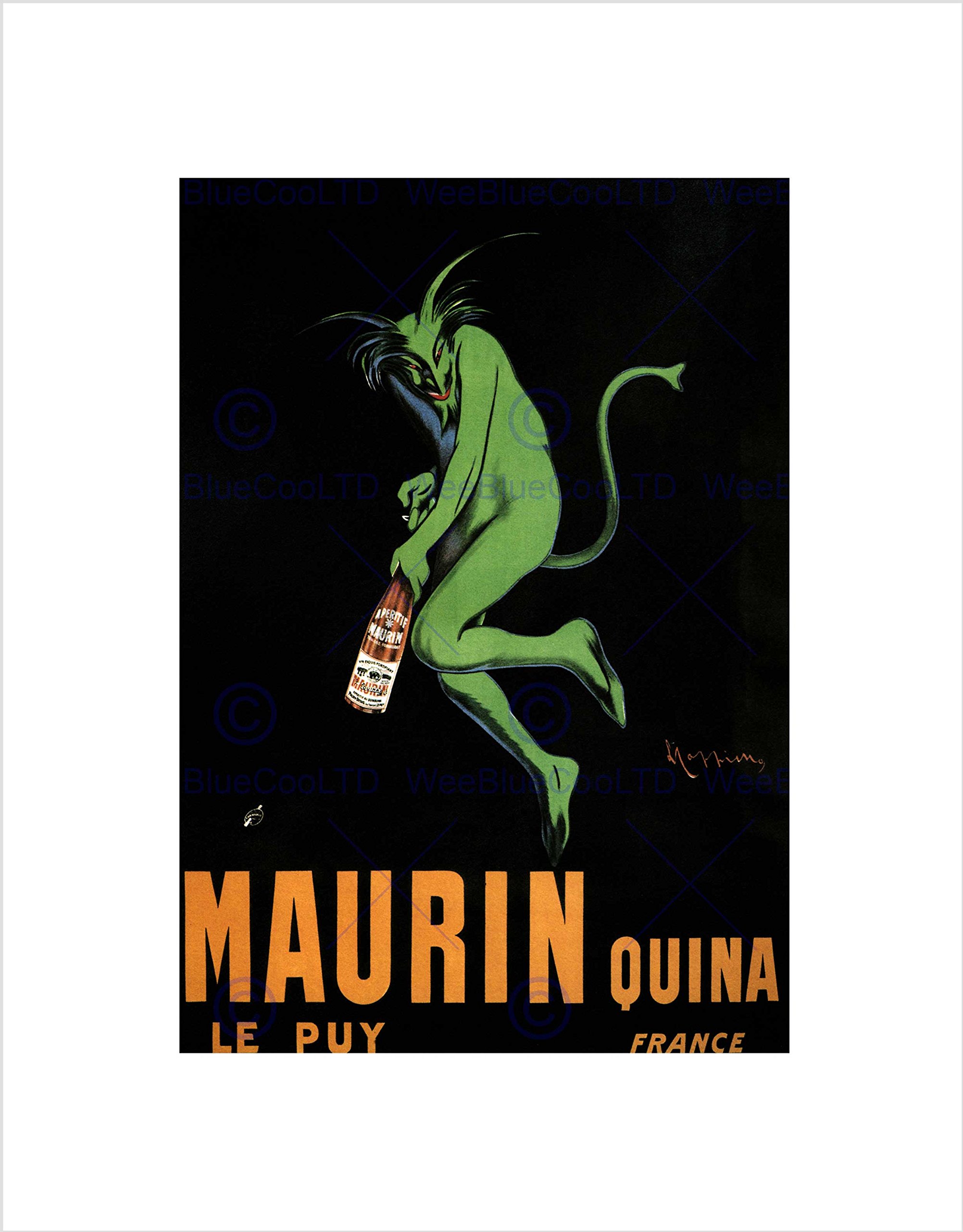 Wee Blue Coo Advert Maurin Le Puy Quina Alcohol Cappiello France Wall Art Print