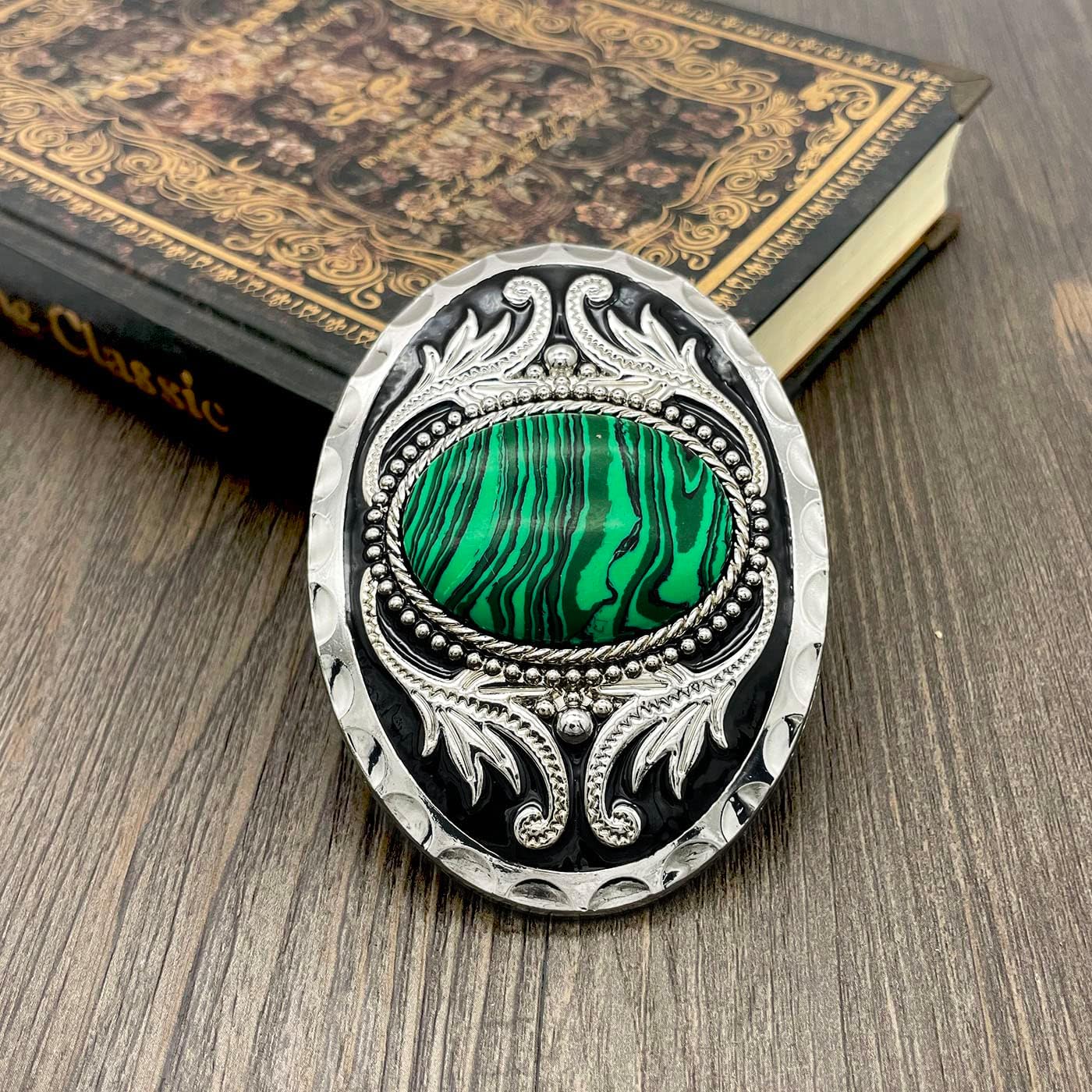 YOQUCOL Vintage American Western Cowboy Turquoise,Stone Belt Buckle for Men - Image 5