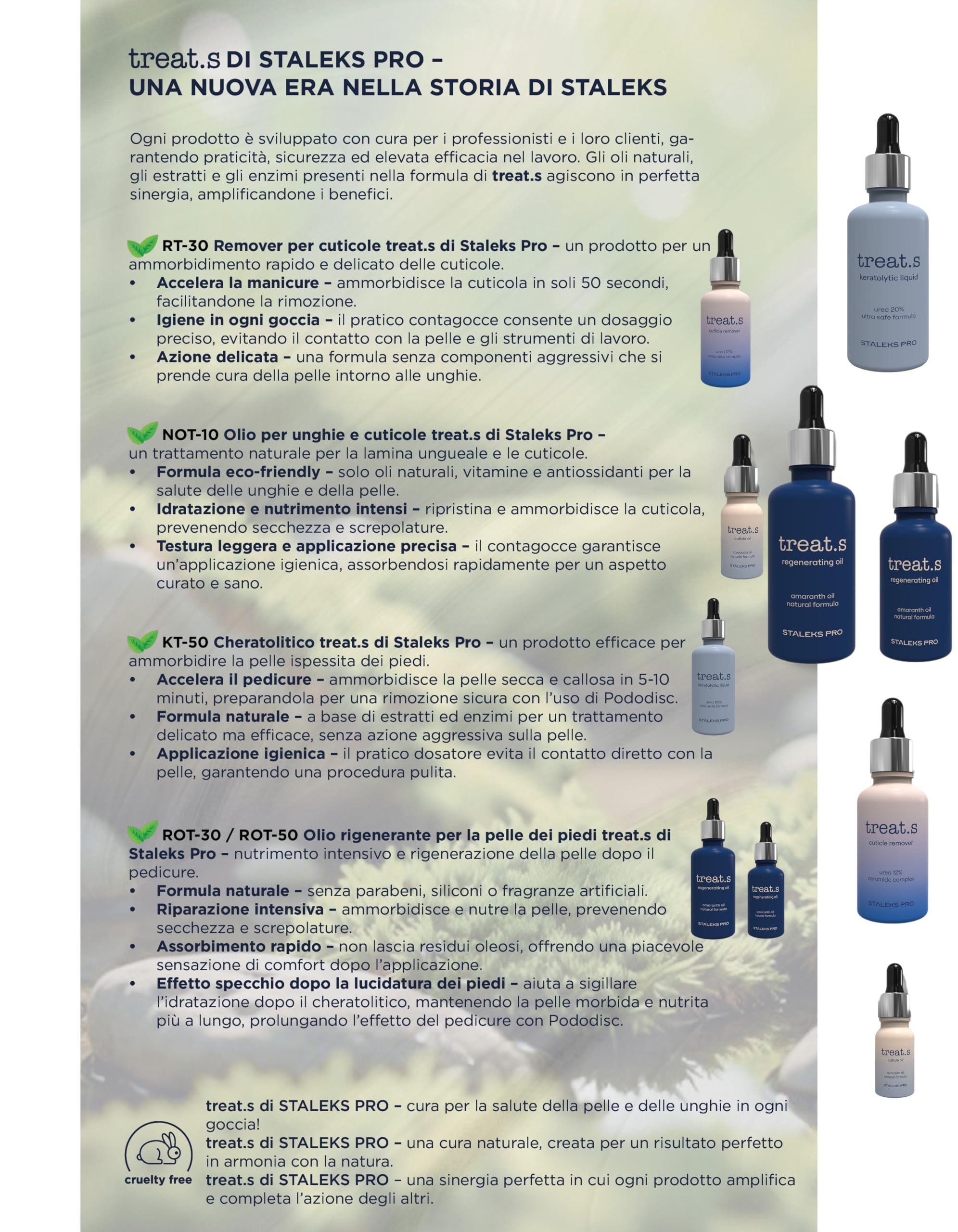 STALEKS PRO Treat.s by Trattamento cheratolitico con estratti naturali e ingredienti esfolianti e idratanti per rimuovere la pelle ruvida dai piedi. Non testato su animali. 50 ml
