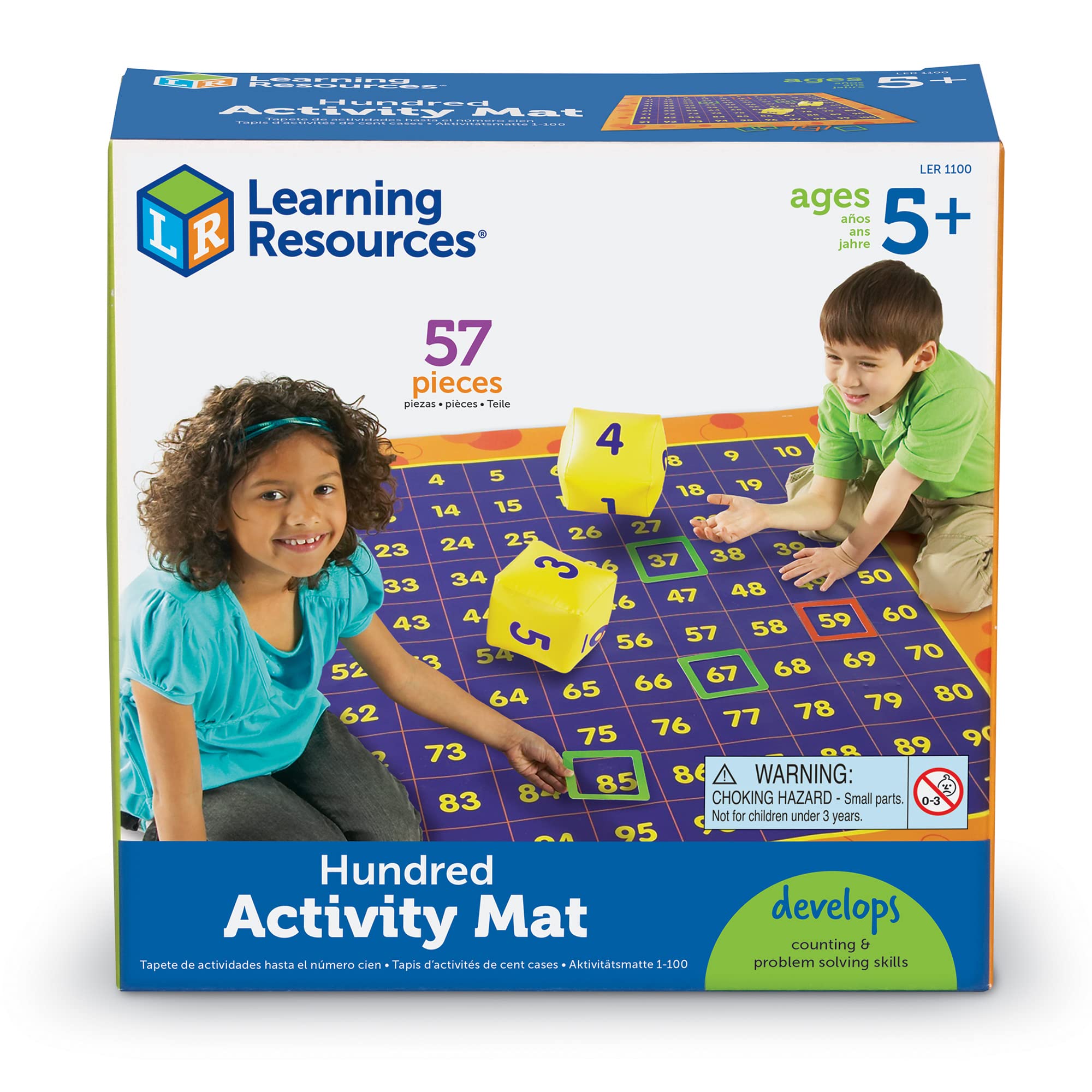 Buy Learning Resources Hundred Activity Mat 57 Pieces, Ages 5+ Math Learning Games for Kids