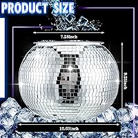 Vista 2 de Hoolerry Espejo de cubo de hielo con bola de discoteca de 11 litros, bola de espejo, bola de espejo, cubo de cerveza, suministros de fiesta