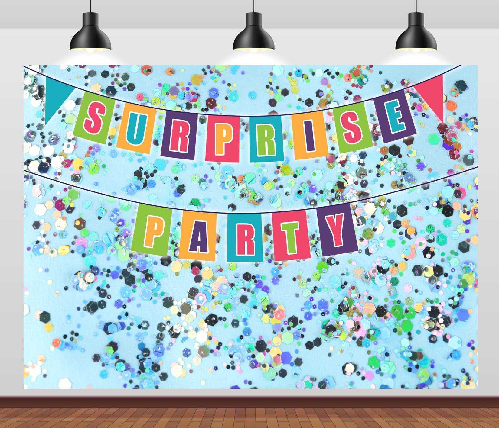 BELECO 4.6x2.5m Telo sfondo festa a sorpresa | Paillettes lucide sfondo azzurro chiaro decorazione compleanno eventi banner cabina foto accessori