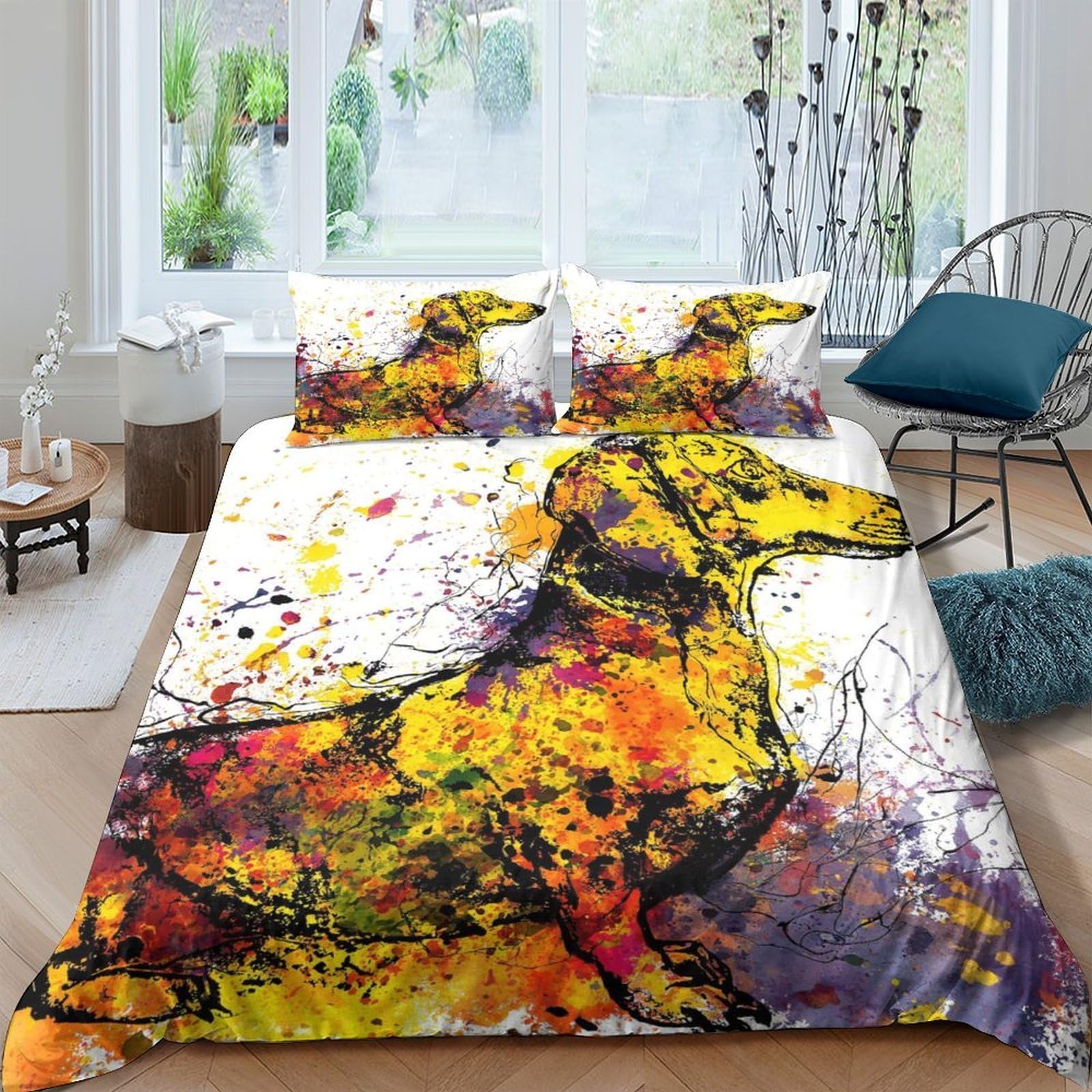 Ctjqhvkz Style-2 3D Printed Abstract Color Splash Fitted Sheet Microfiber Soft Mattress Cover For Bedroom Guest Room Decor Single（135X200cm）