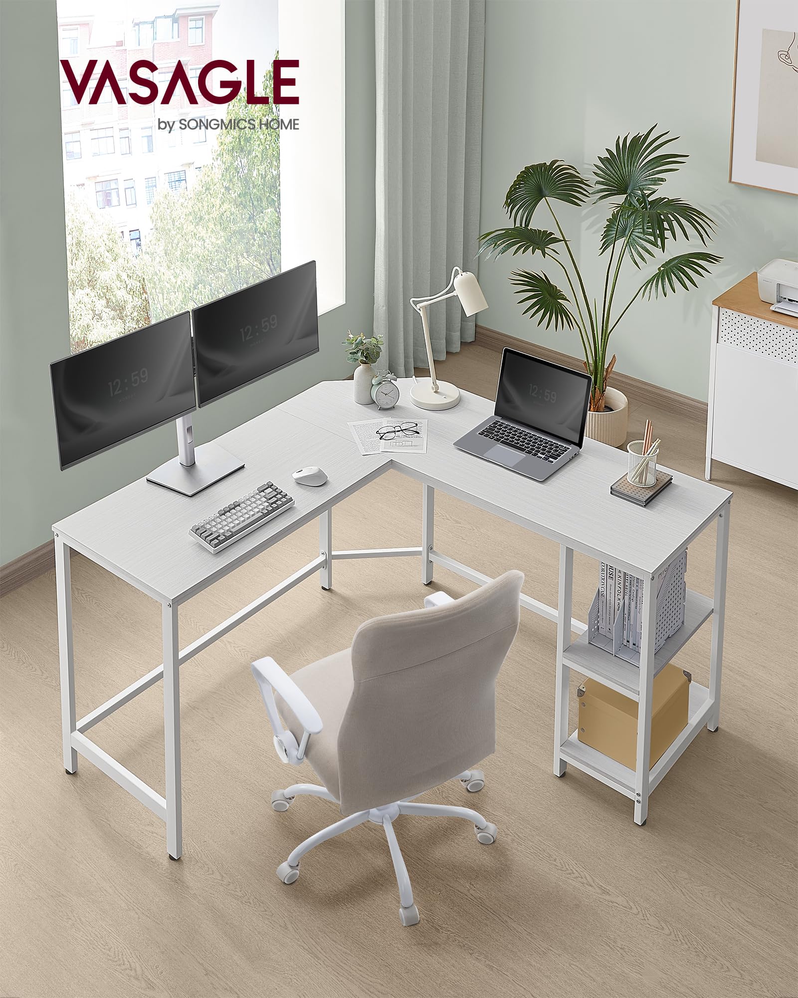 VASAGLE パソコンデスク L字型138×138cm VASAGLE desk L-shaped