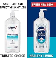 Vista 3 de Germ-X Advanced - Desinfectante de manos, 34 onzas líquidas (1 litro), gel transparente hidratante con menos secado, fórmula sin enjuague, botella