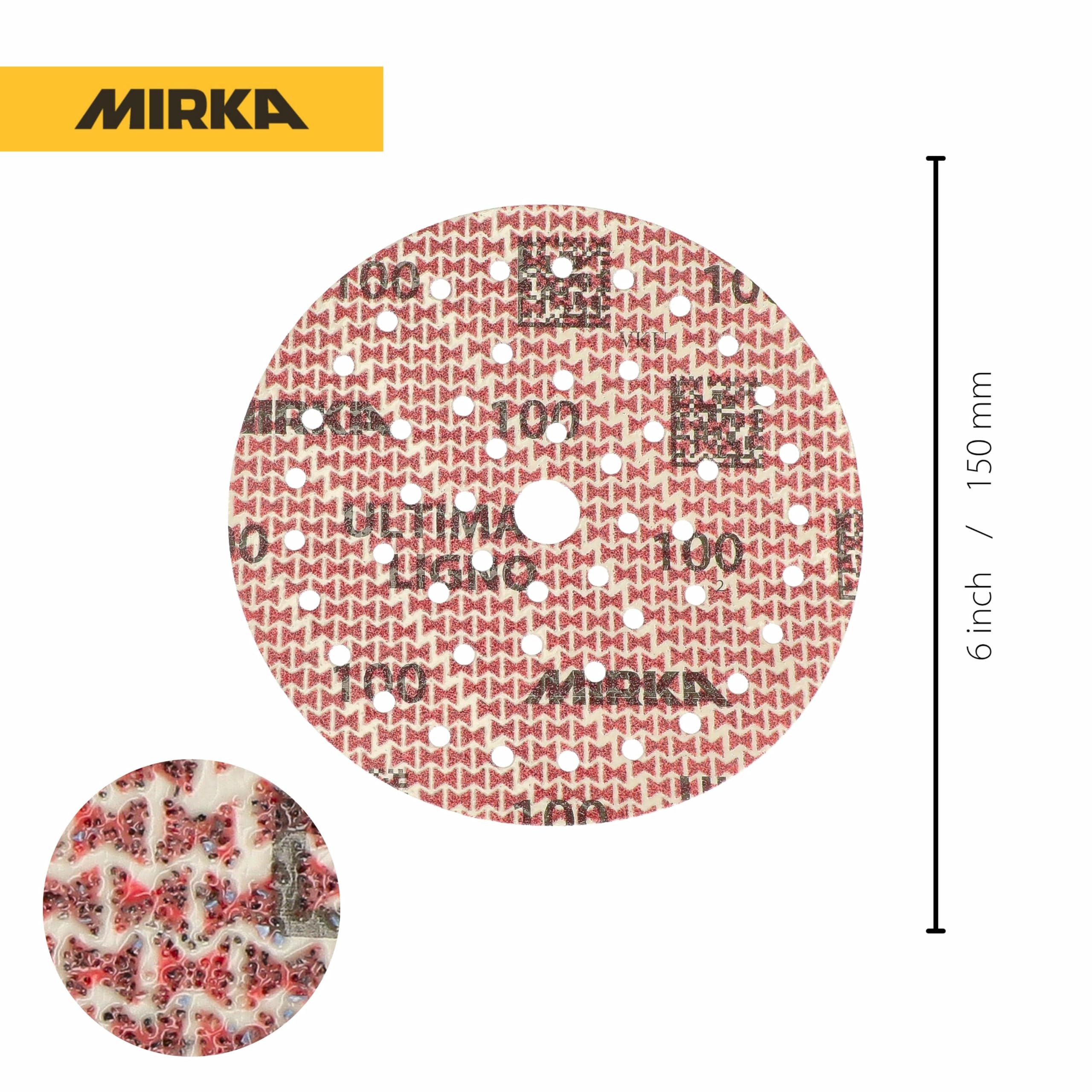 Mirka - abrasive sheets - Ultimax Ligno 150 mm rzep Multifit | Uniwersalne arkusze ścierne z rzepem do szlifierek 150 mm wysoka trwałość i skuteczność szlifowania