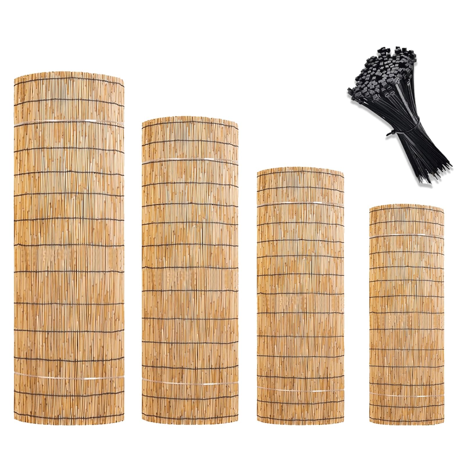Rotolo di recinzione decorativa in bambù, per la privacy esterna, per balcone, terrazza, patio, veranda, cortile, piscina, 137 x 200 cm, decorazione da giardino