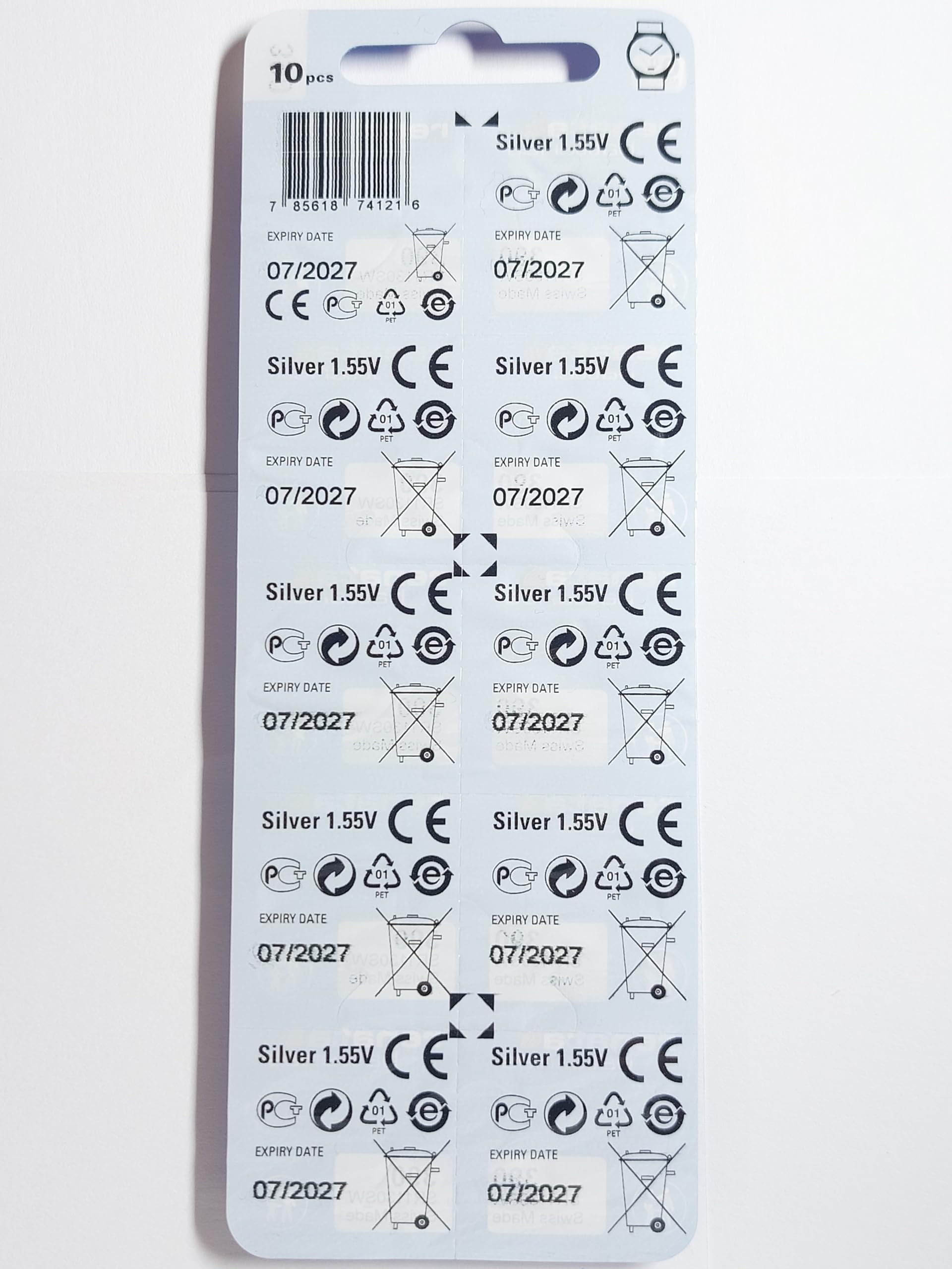 Renata SR920SW/371 1.55V batería de botón - 10x Bliste
