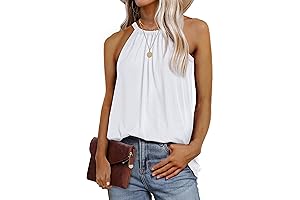 Pleated Loose Fit Women Halter Tops and Blouses